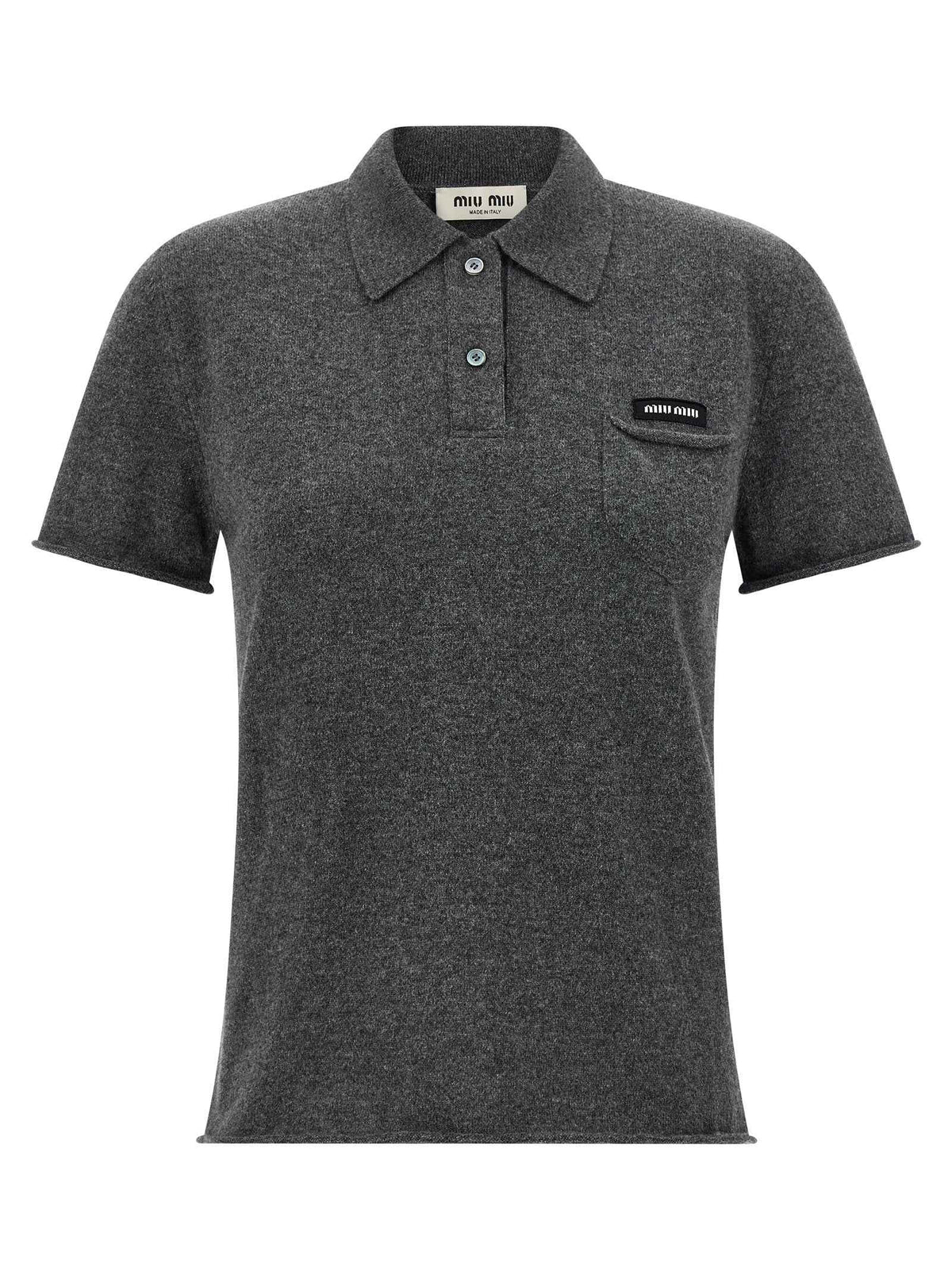 Miu Miu Gray Cashmere Polo Shirt