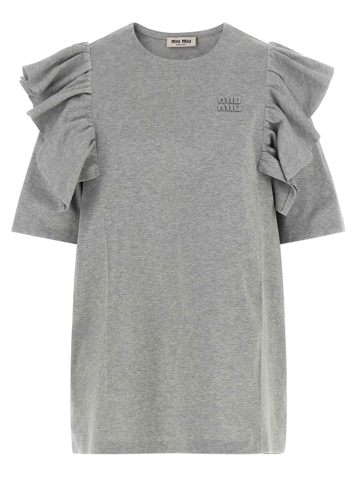 Miu Miu Gray Cotton Short Dress