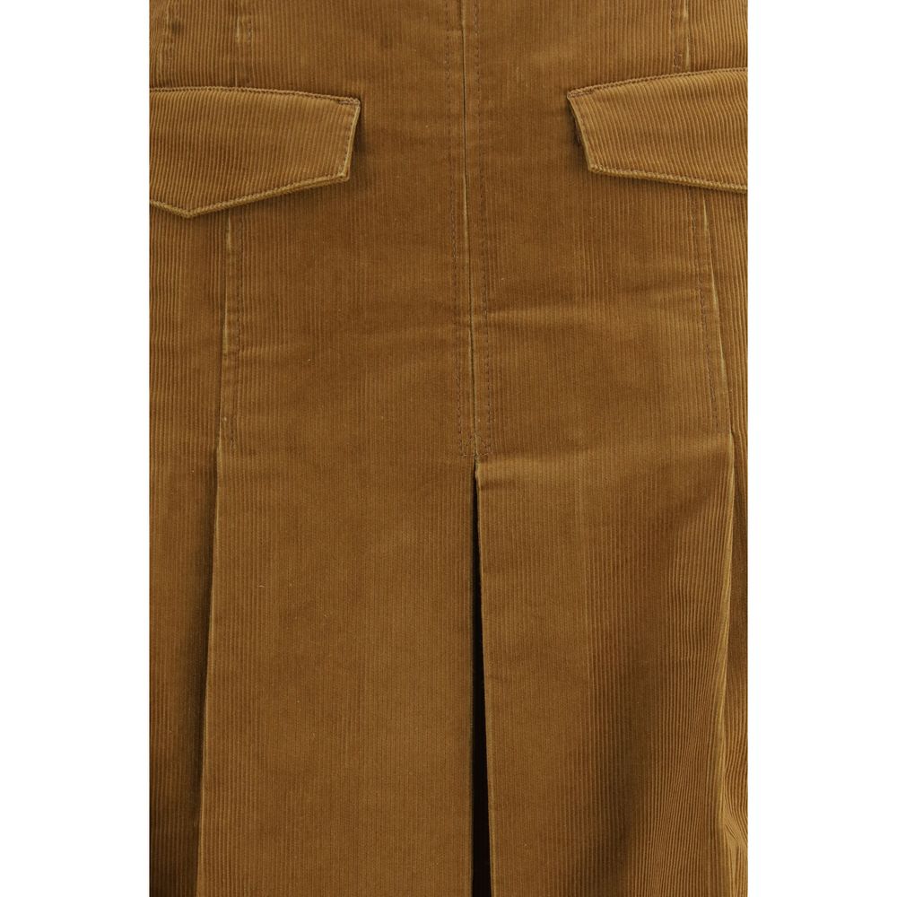 Tory Burch Brown Cotton Long Skirt