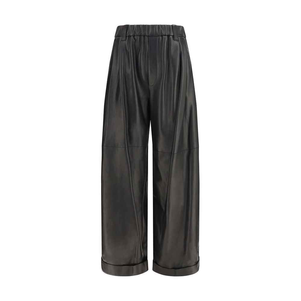 Brunello Cucinelli Black Leather Pants