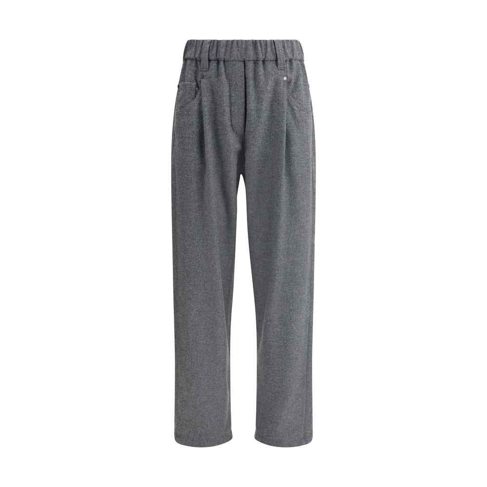 Brunello Cucinelli Gray Wool Casual Pants