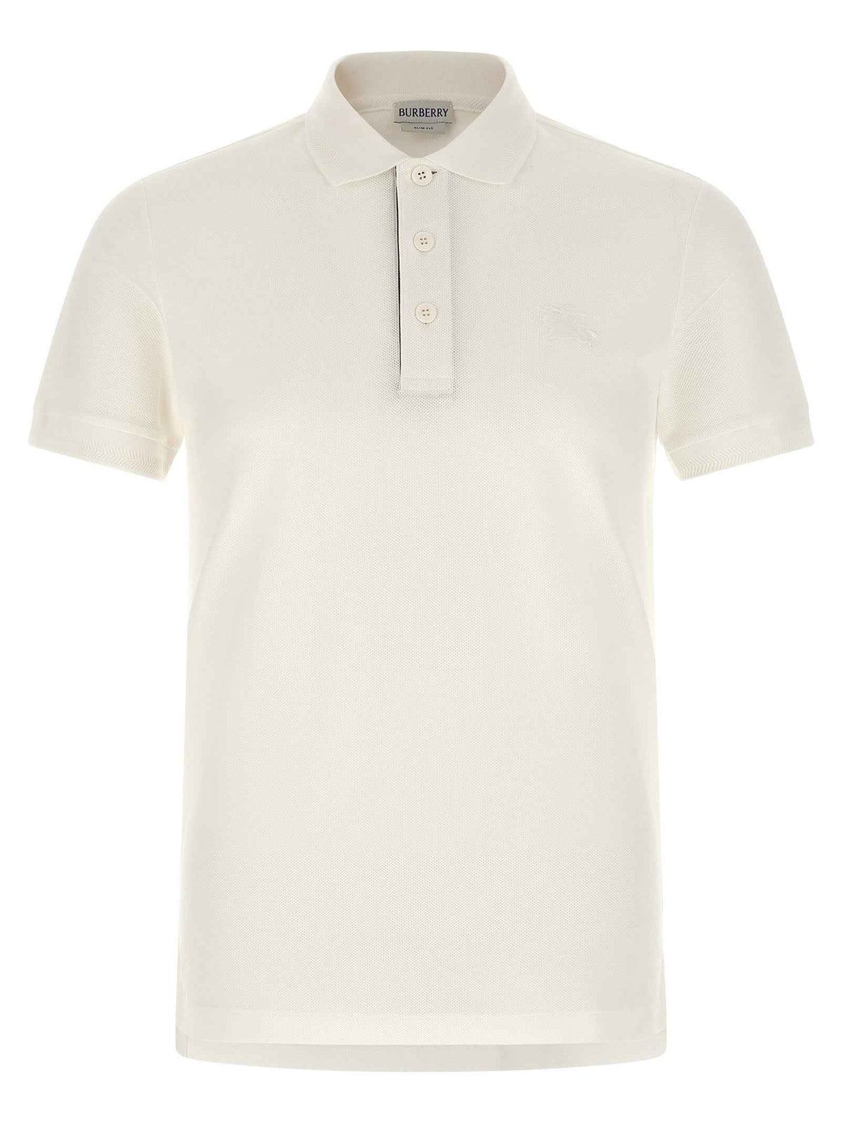Burberry White Cotton Polo Shirt