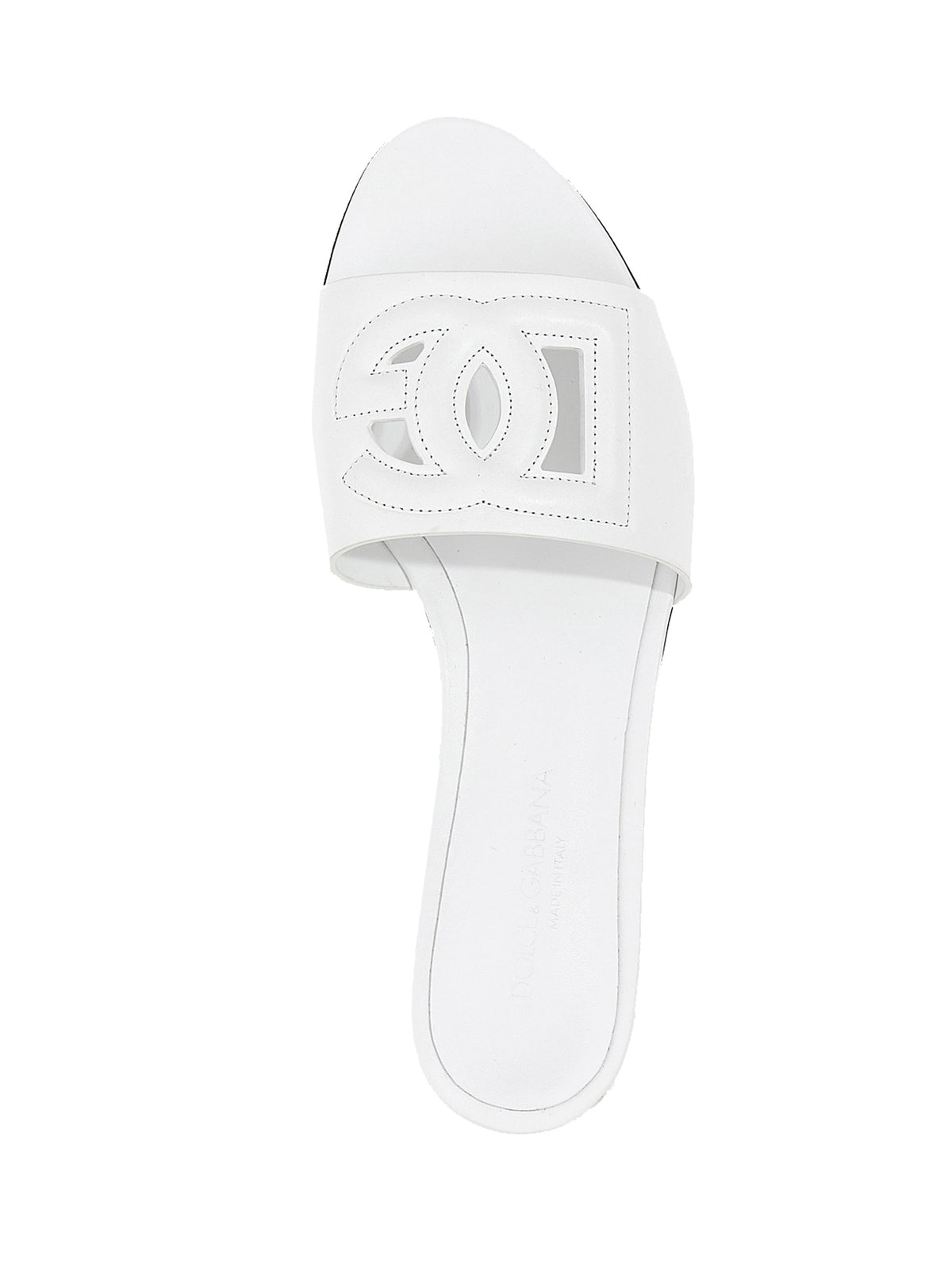 Dolce & Gabbana White Calfskin Slides