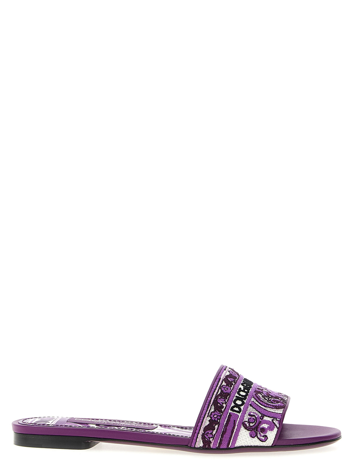 Dolce & Gabbana Purple Cotton Slides