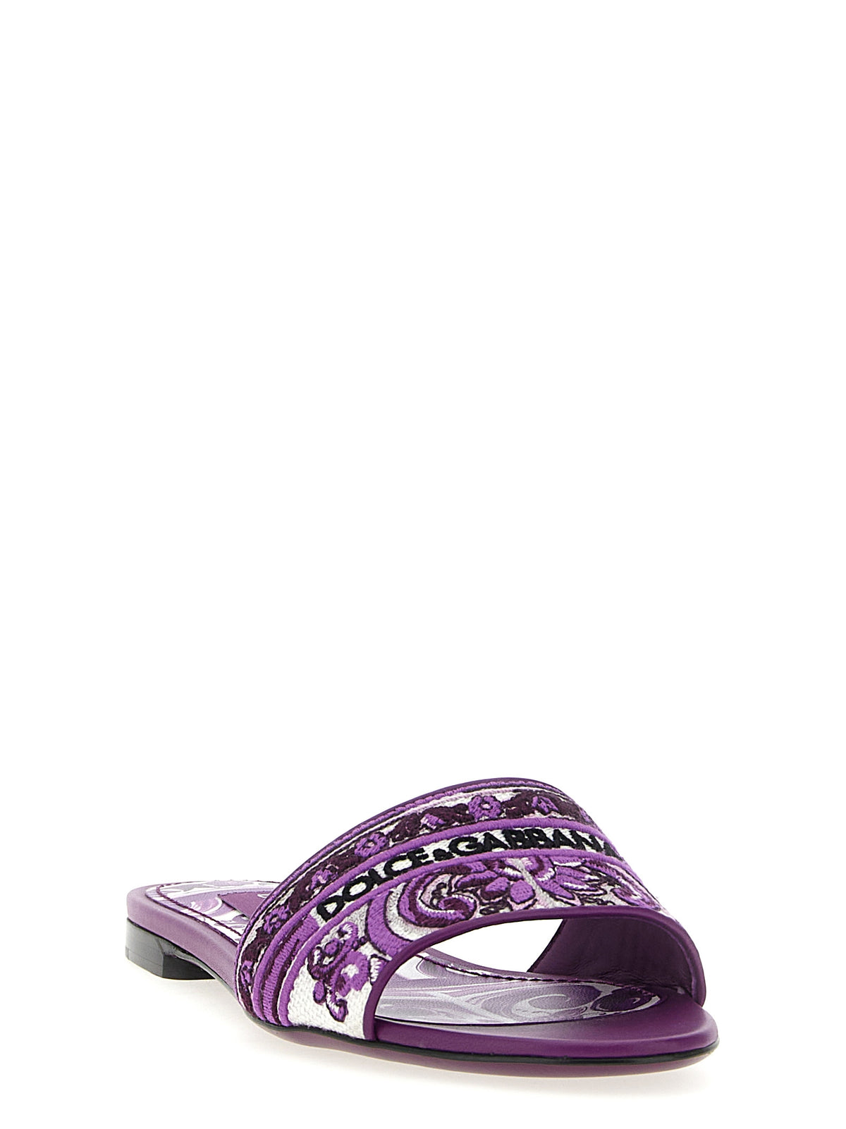 Dolce & Gabbana Purple Cotton Slides