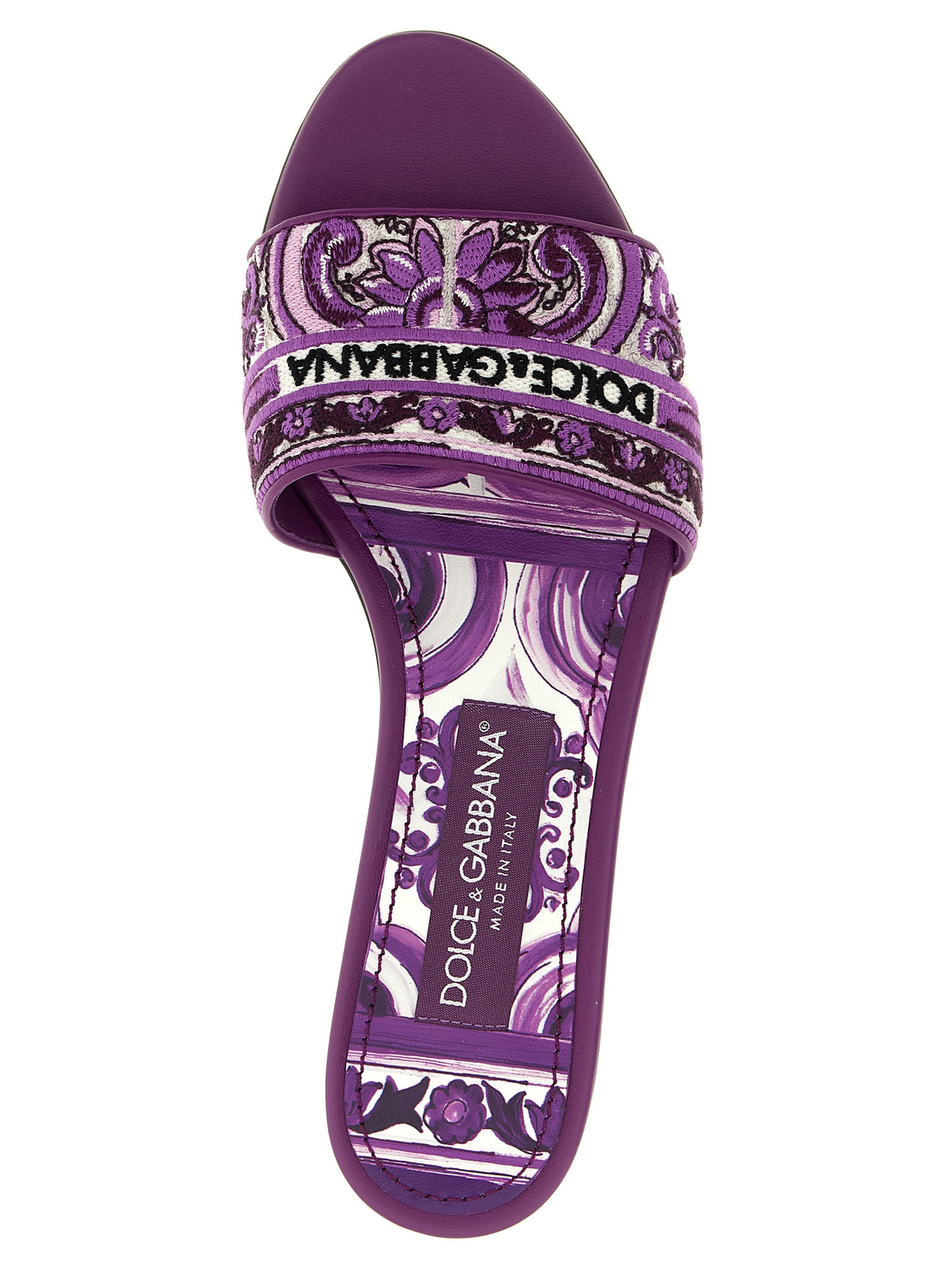 Dolce & Gabbana Purple Cotton Slides