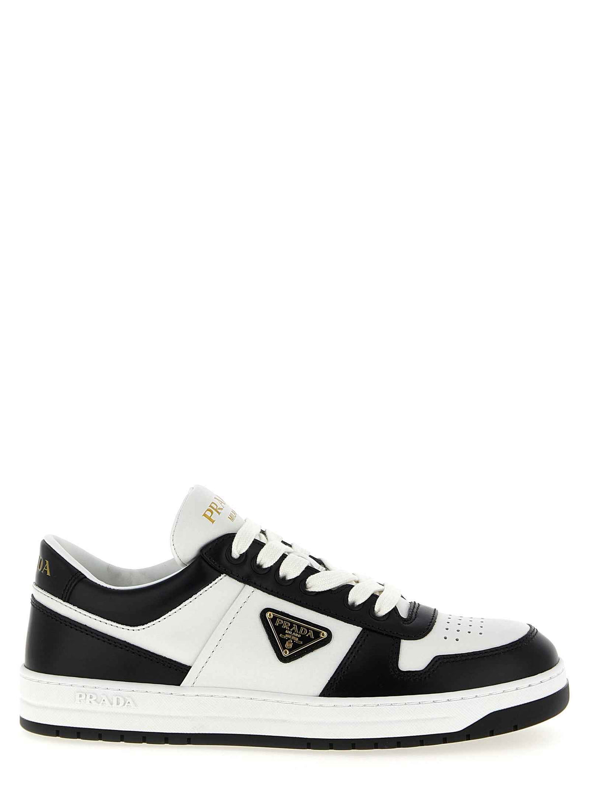 Prada Bicolor Calfskin Low Top Sneakers