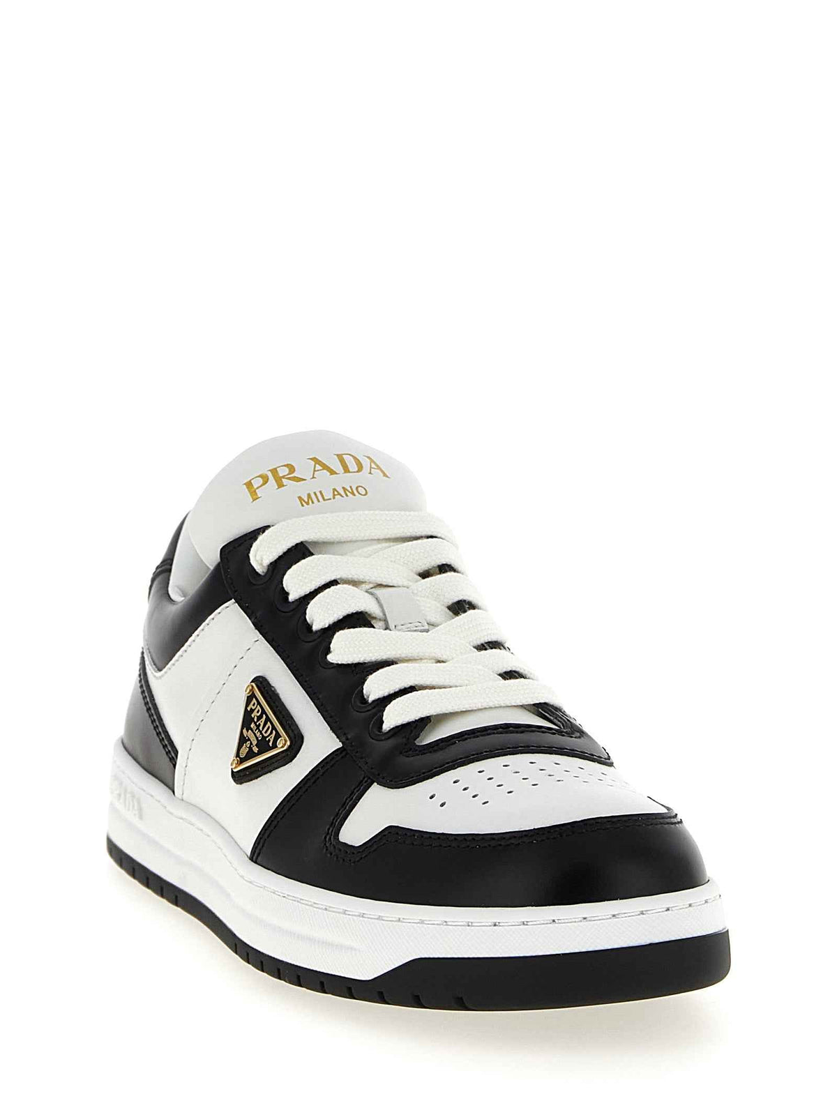 Prada Bicolor Calfskin Low Top Sneakers