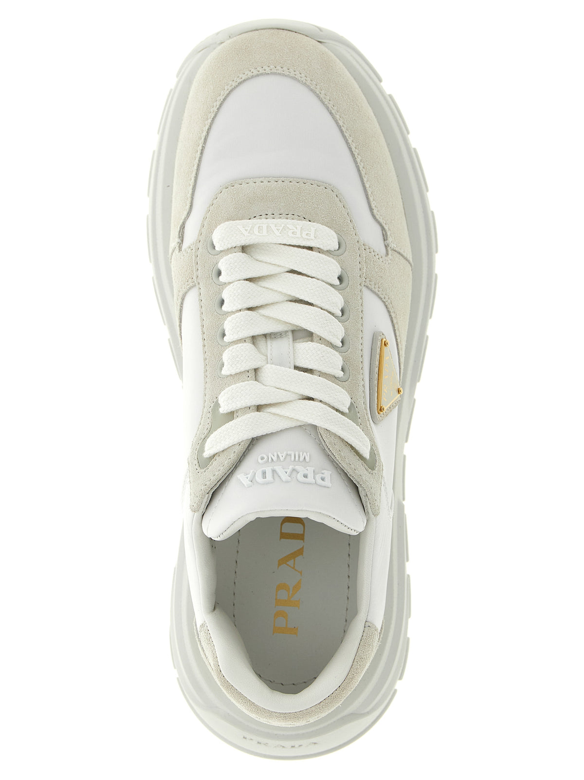 Prada White Polyamide Athletic Sneakers