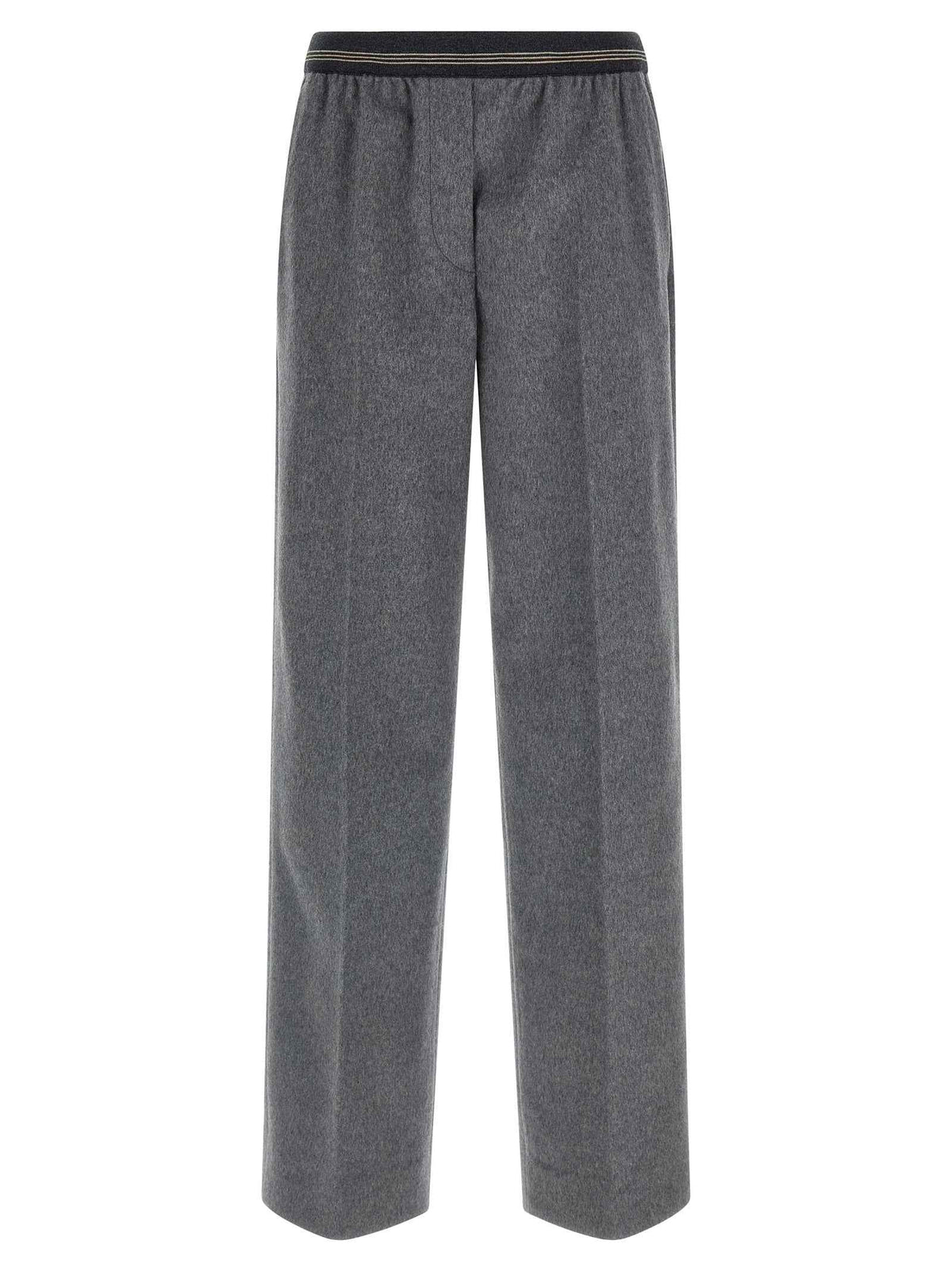 Miu Miu Gray Virgin Wool Casual Pants