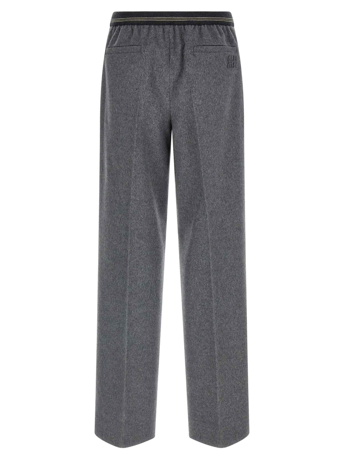 Miu Miu Gray Virgin Wool Casual Pants