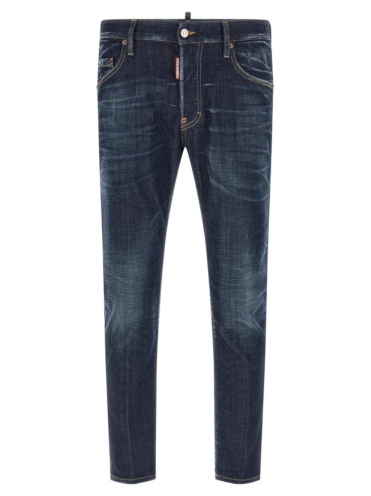 Dsquared² Blue Cotton Straight-Leg Jeans