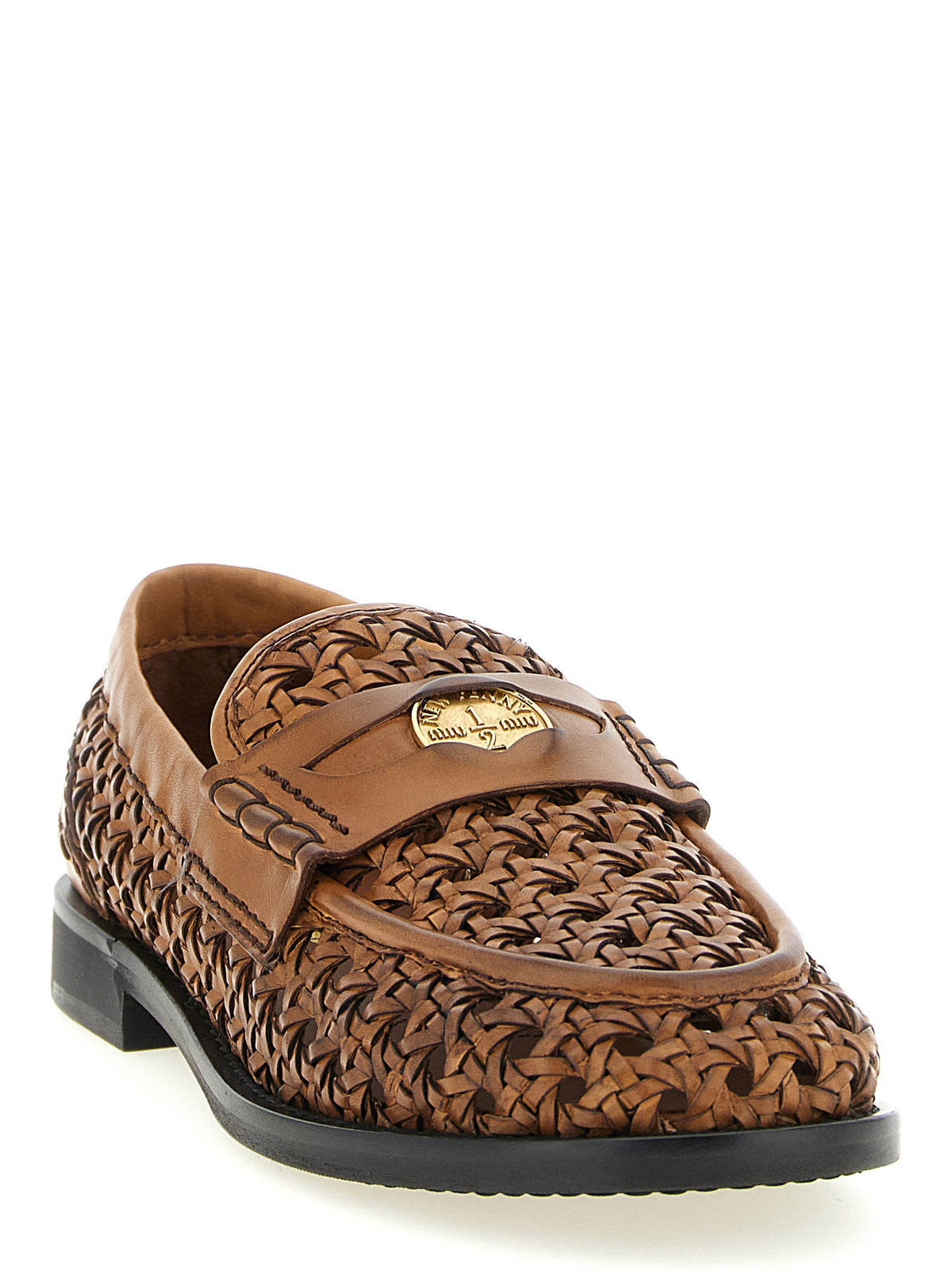 Miu Miu Brown Calfskin Slip-On Loafers