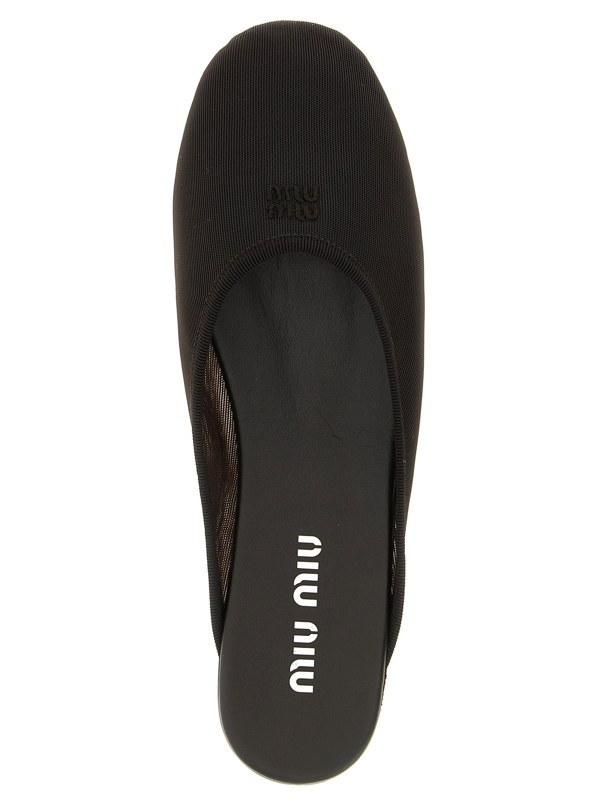 Miu Miu Black Recycled Polyester Flats