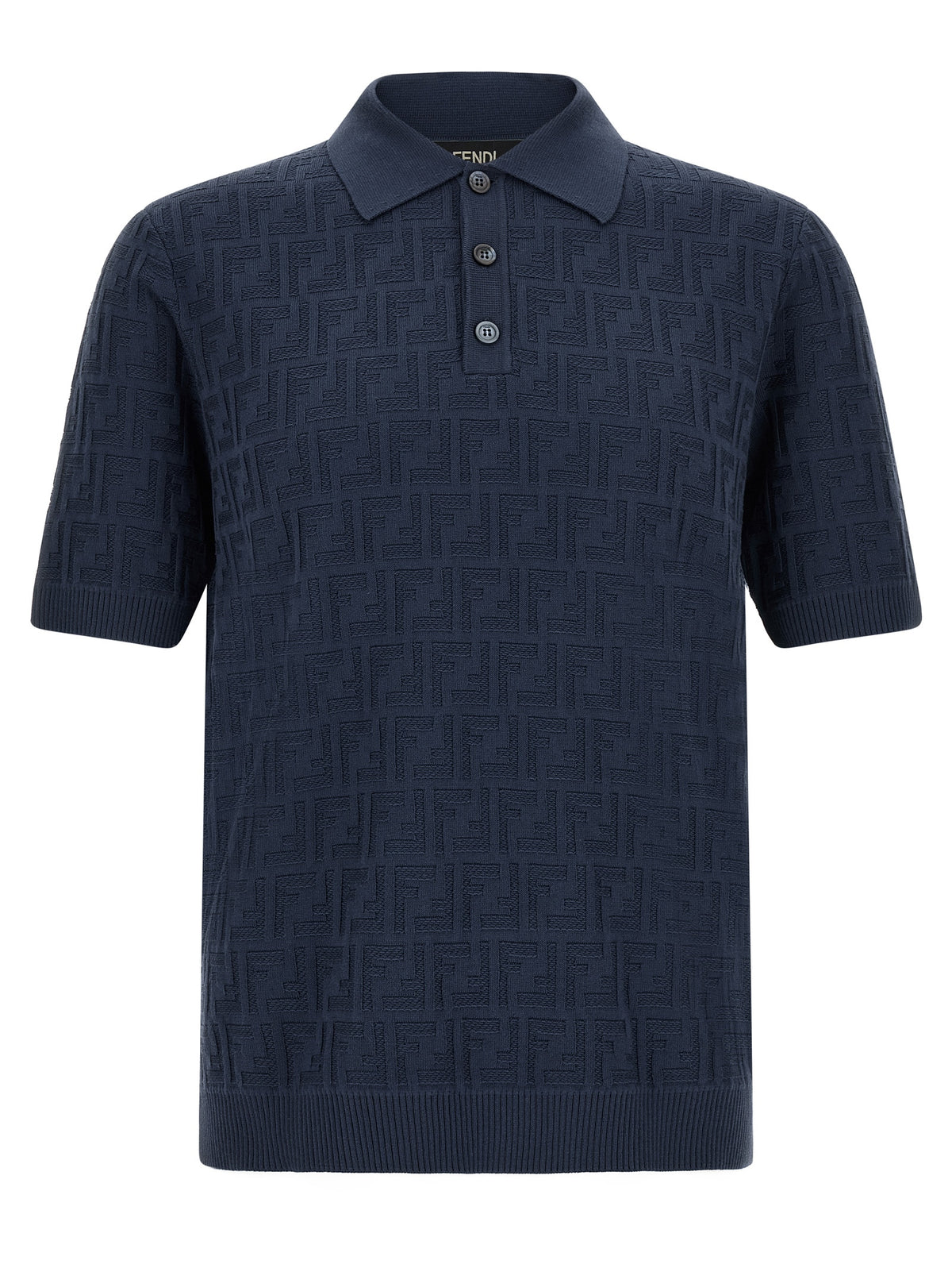 Fendi Blue Cotton Polo Shirt