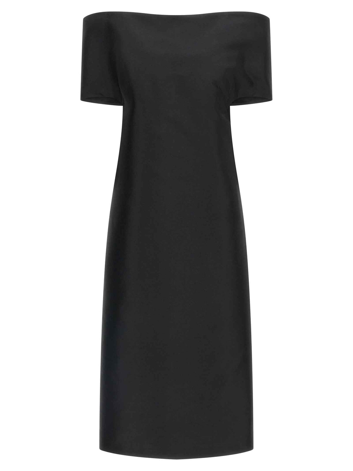 Jil Sander Black Silk Midi Dress