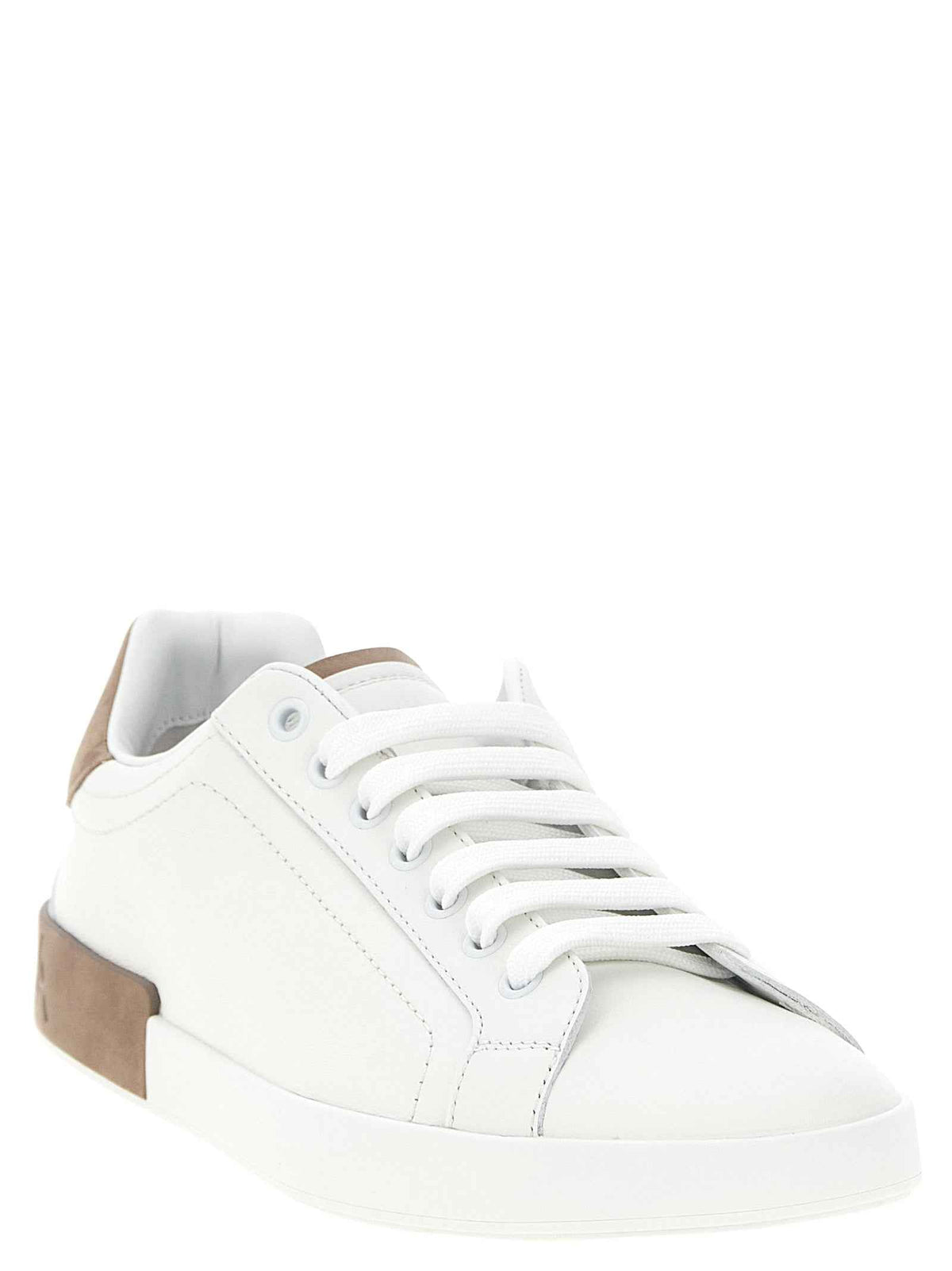 Dolce & Gabbana Beige Calfskin Low Top Sneakers