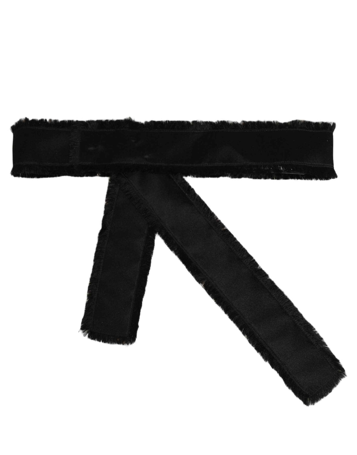 Dolce & Gabbana Black Velvet Wrap Around Tie Cintura Belt