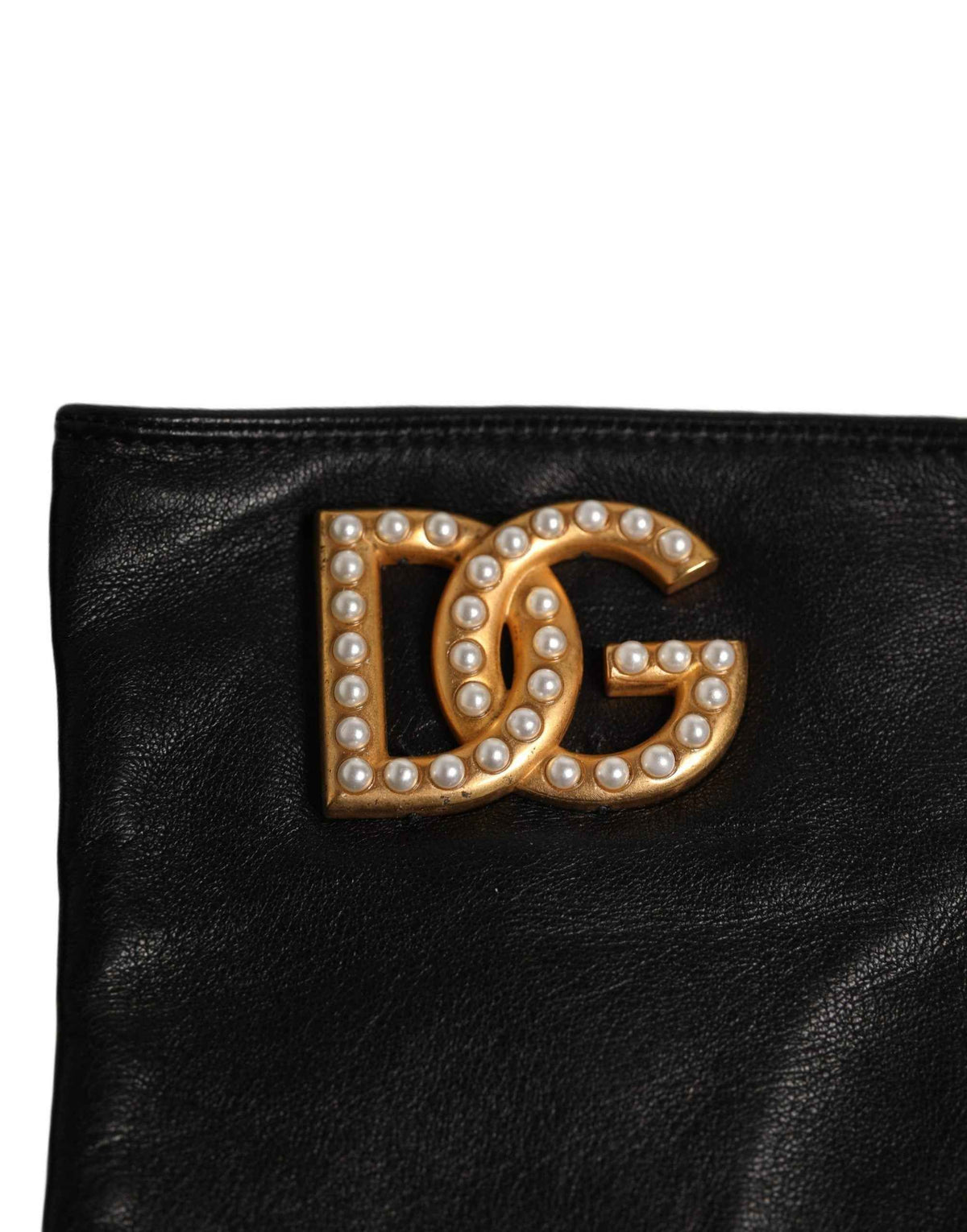 Dolce & Gabbana Black Embellished Wrist Length Fingerless Gloves