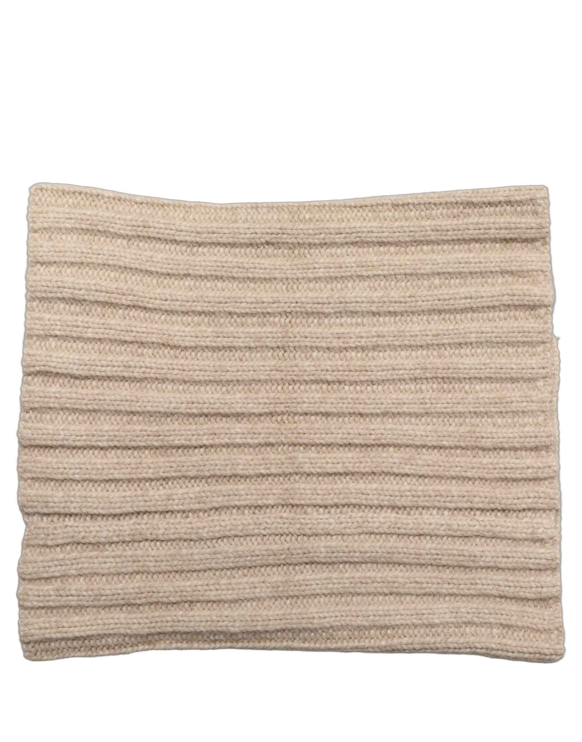 Dolce & Gabbana Light Beige Ribbed Knit Neck Warmer Scarf
