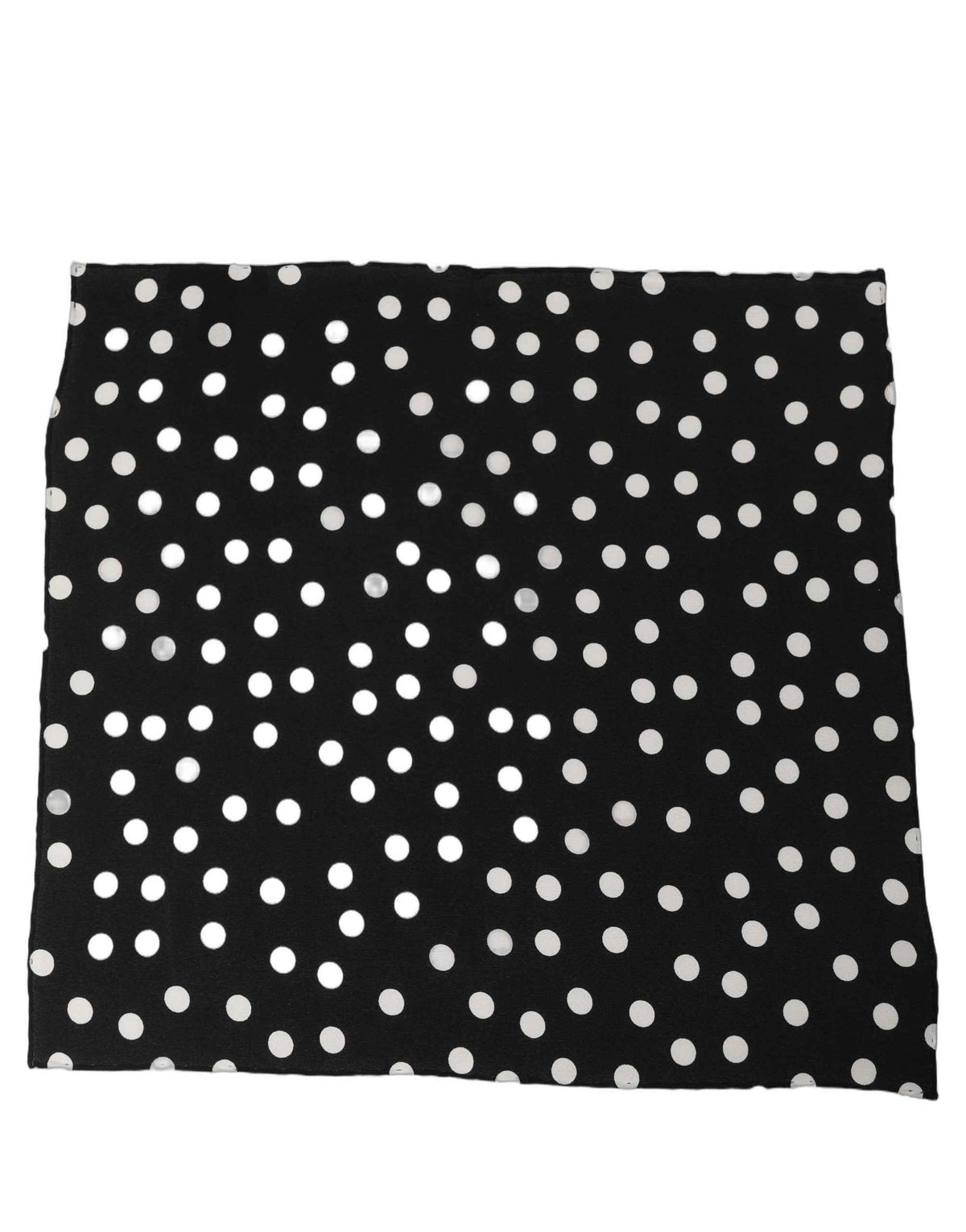 Dolce & Gabbana Black White Polka Dot Square Foulard Scarf