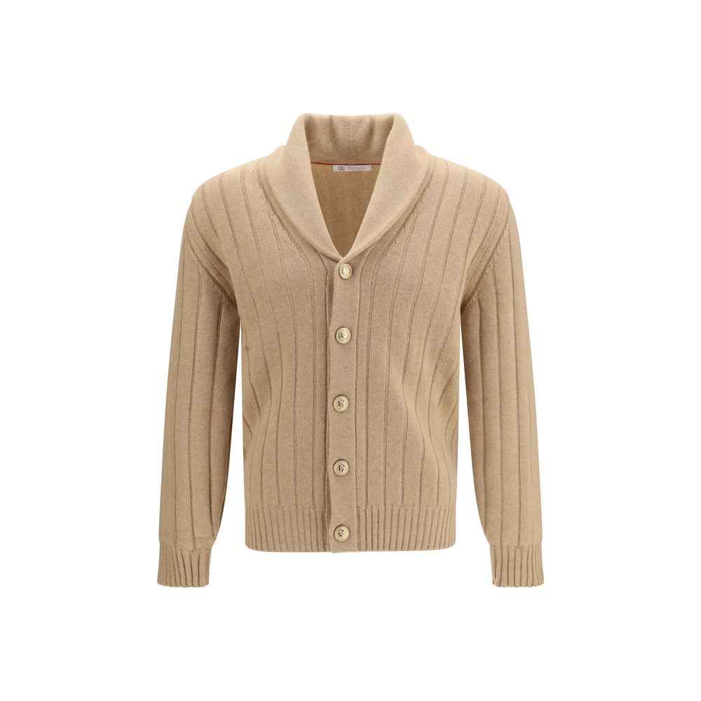 Brunello Cucinelli Beige Cashmere Cardigan