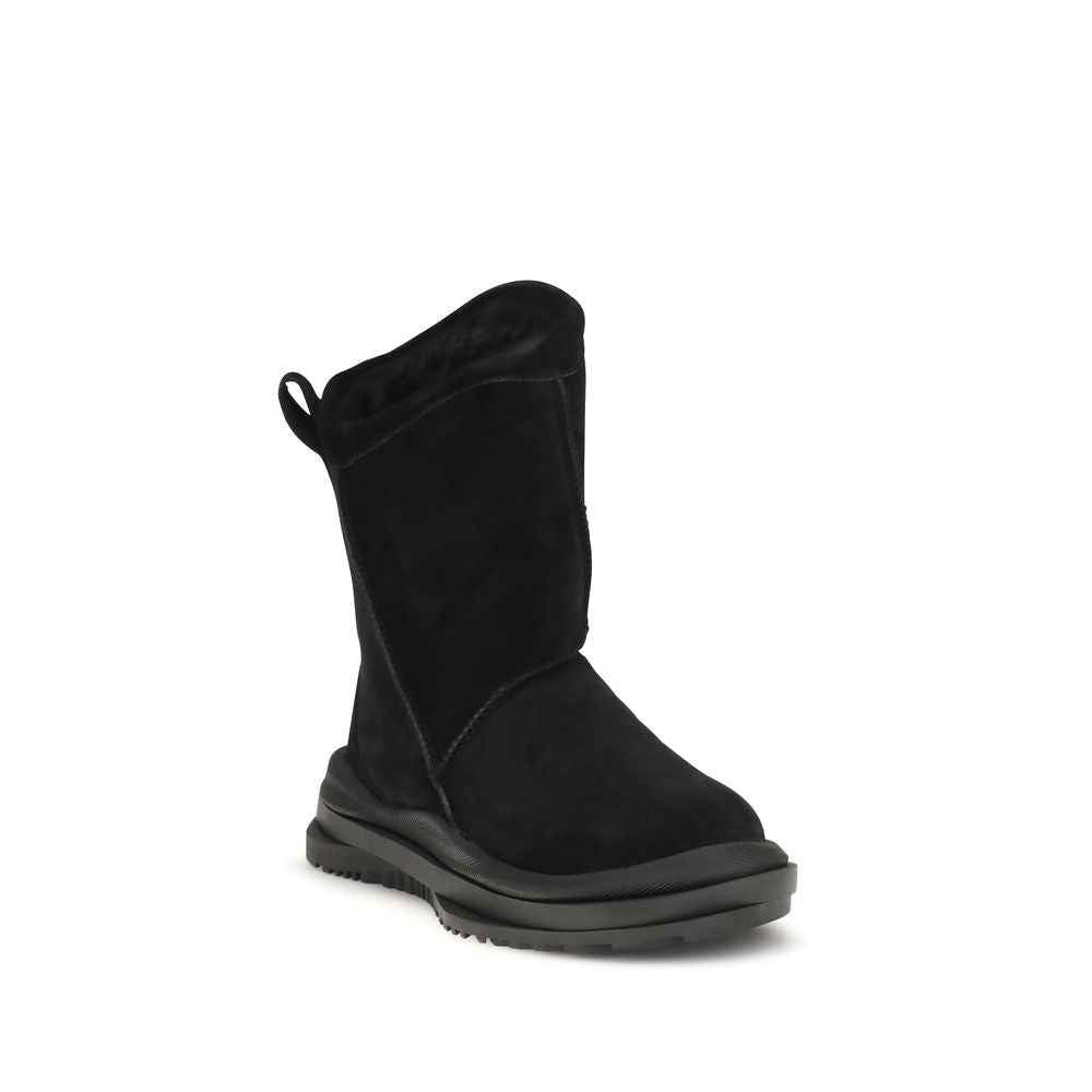 UGG Black Suede Leather Flat Boots