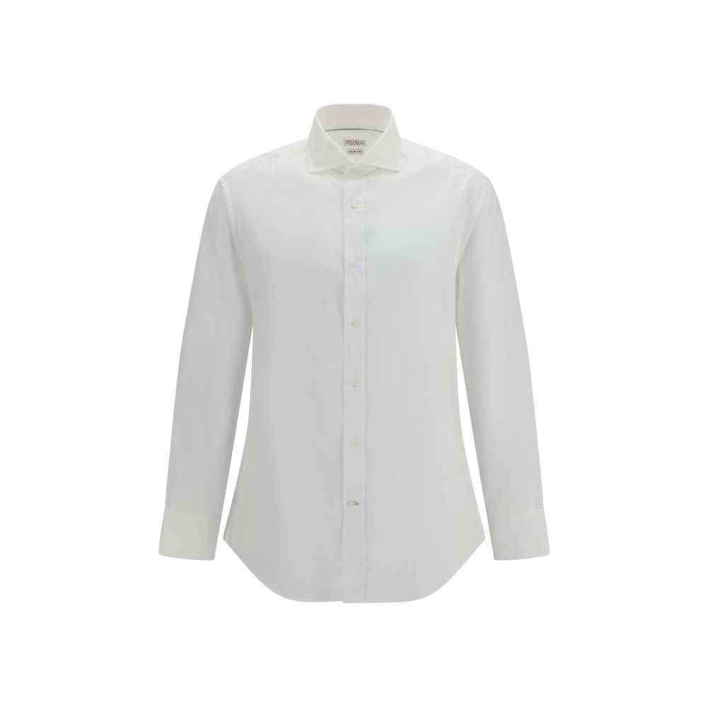 Brunello Cucinelli White Cotton Dress Shirt