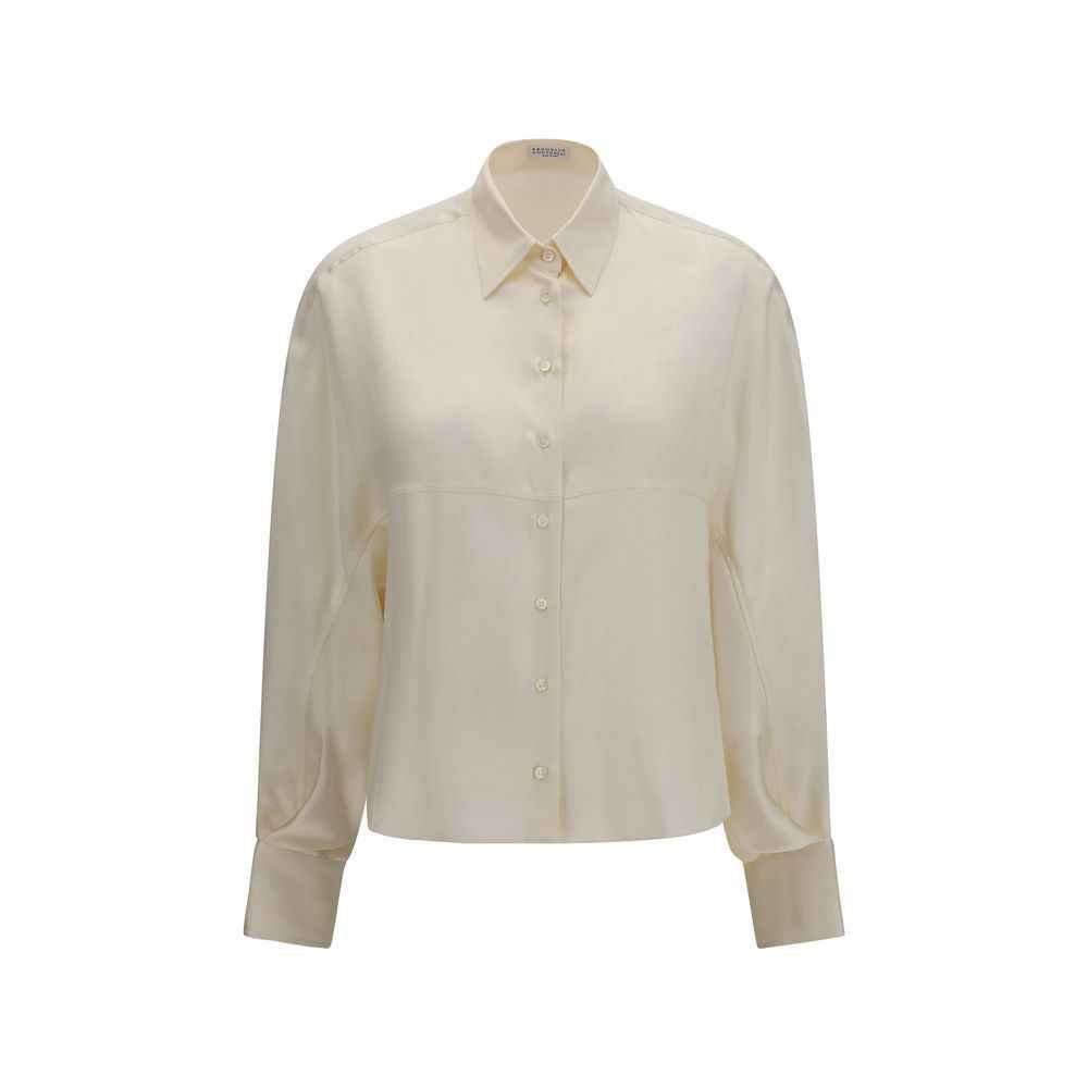 Brunello Cucinelli Beige Silk Shirt