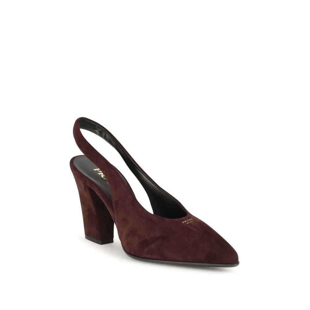 Prada Bordeaux Calf Leather Bos Taurus High Heel Pumps
