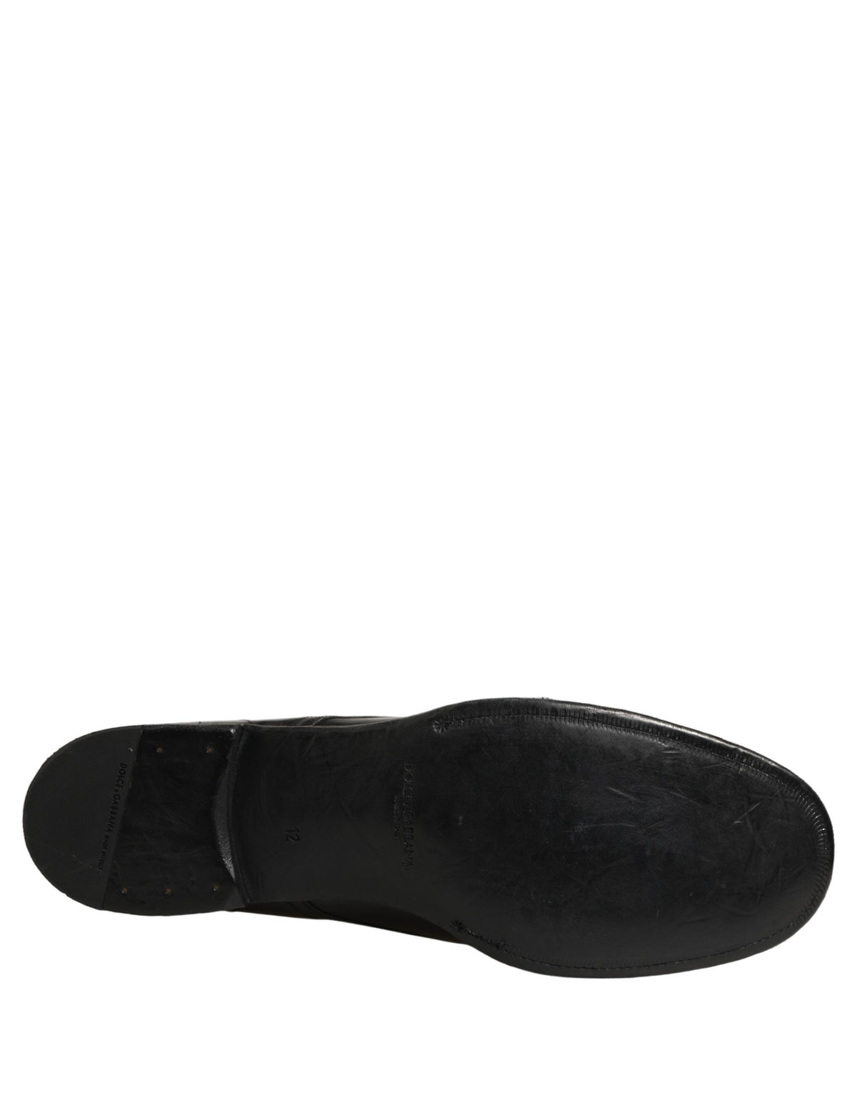 Dolce & Gabbana Black Calfskin Leather Derby Men Dress Shoes