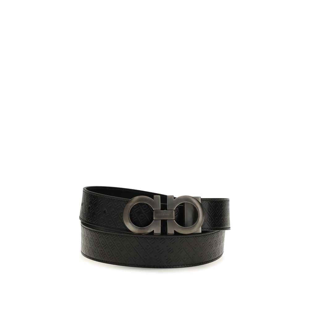 Ferragamo Black Calf Leather Bos Taurus Regular Belt