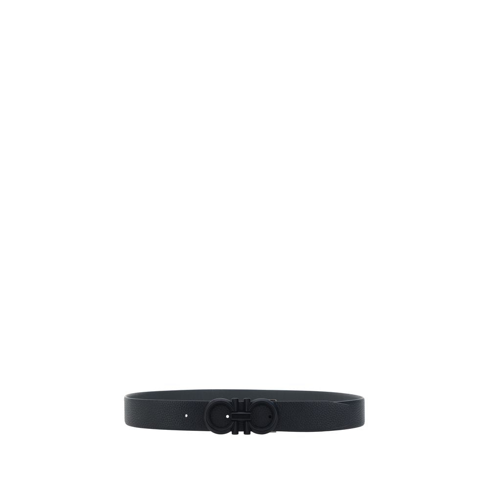 Ferragamo Black Calf Leather Bos Taurus Regular Belt