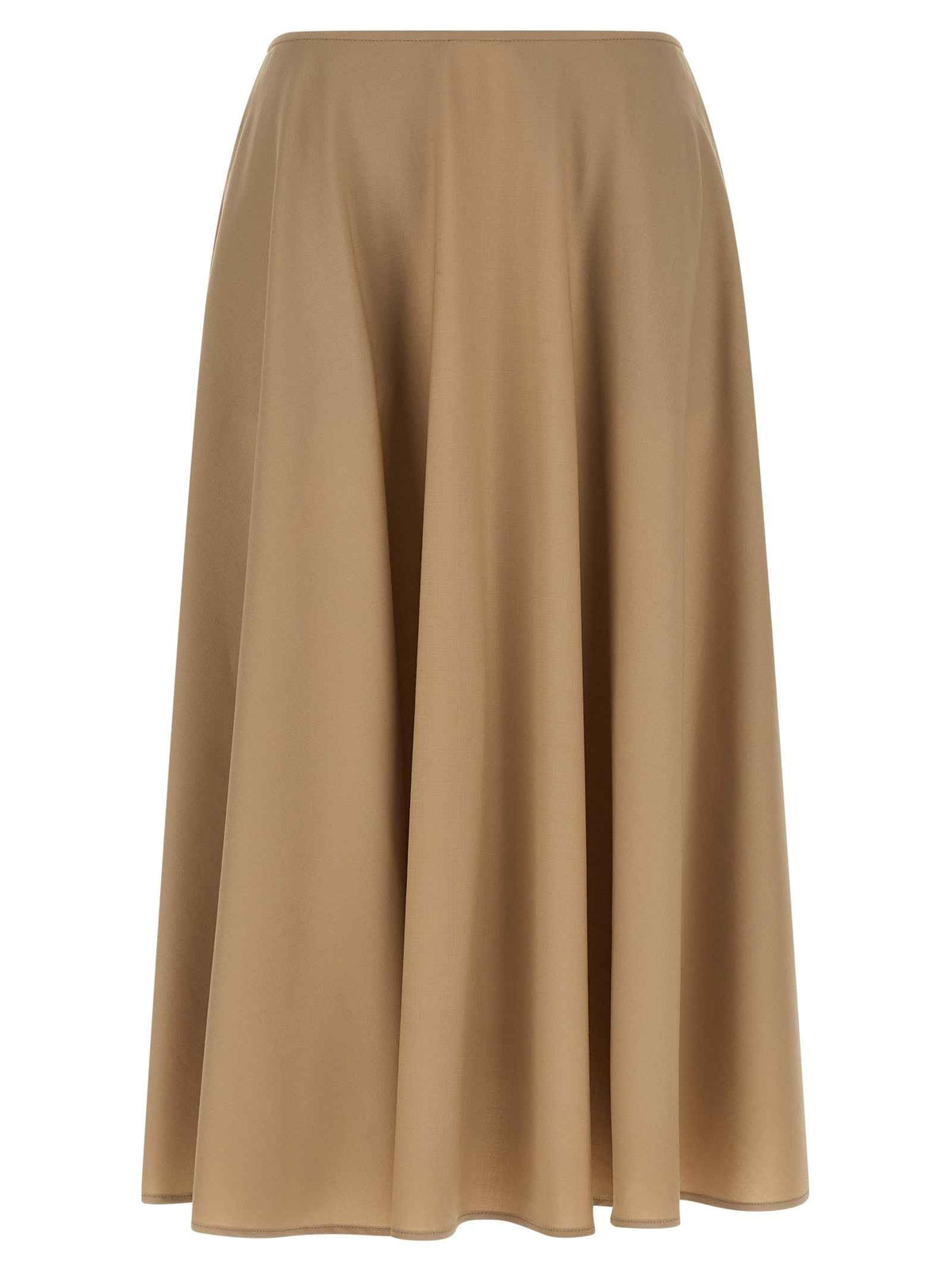 Moschino Beige Virgin Wool Midi Skirt