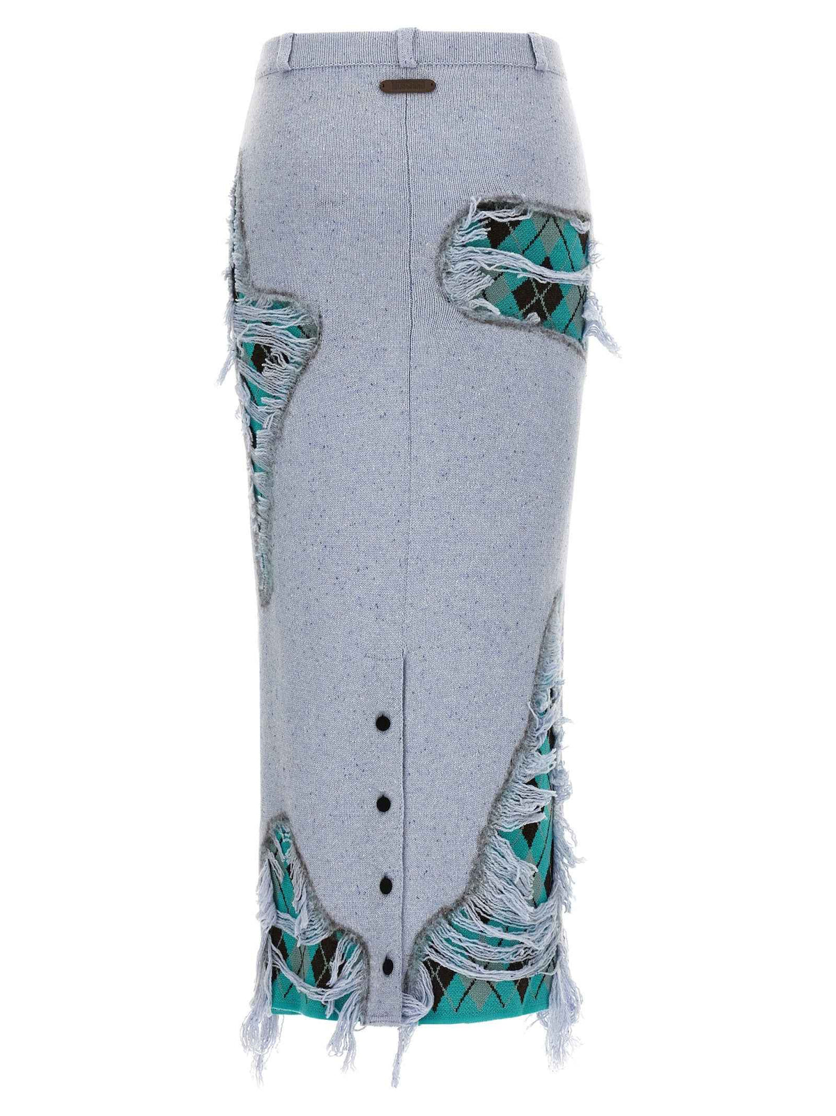 Moschino Blue Wool Midi Skirt