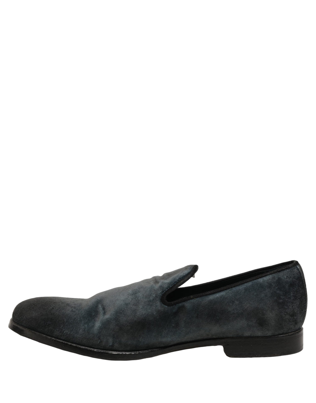 Dolce & Gabbana Blue Suede Slip On Men Slippers Loafers Shoes