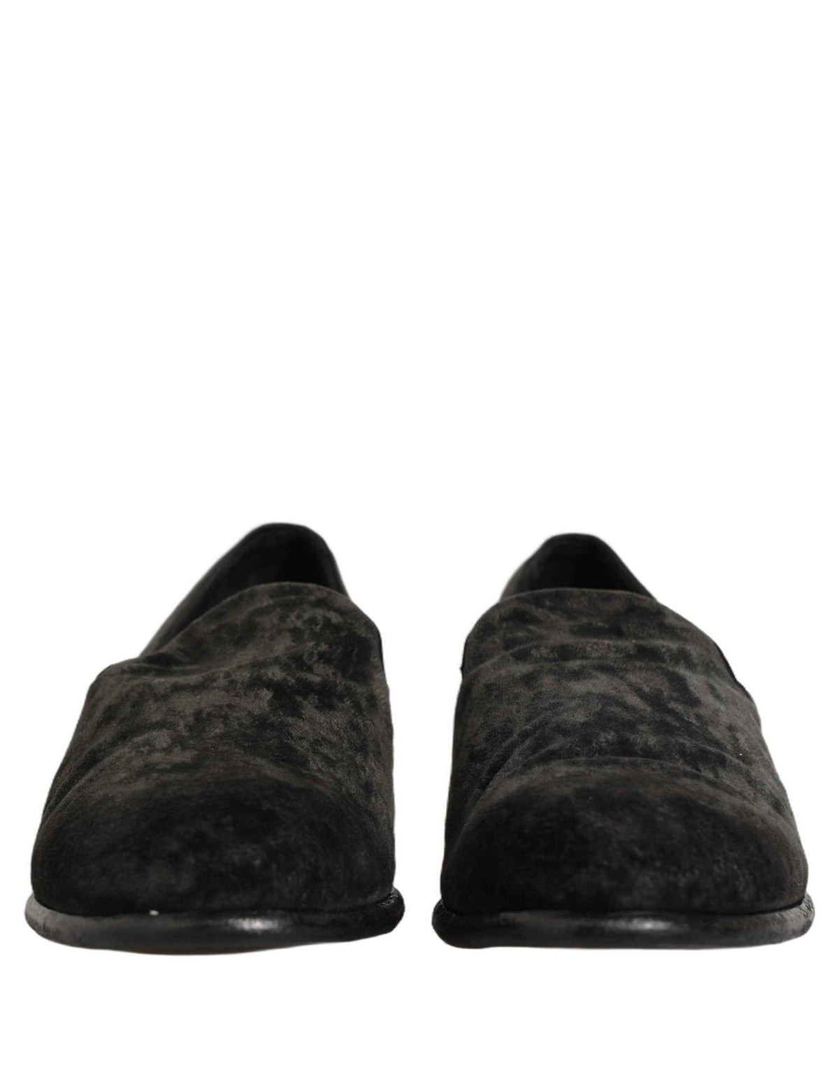 Dolce & Gabbana Black Suede Slip On Men Slippers Loafers Shoes