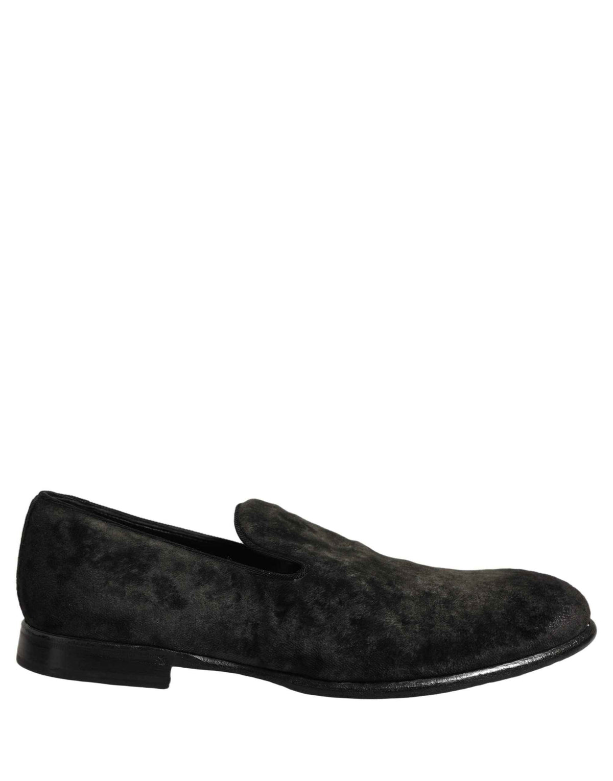 Dolce & Gabbana Black Suede Slip On Men Slippers Loafers Shoes