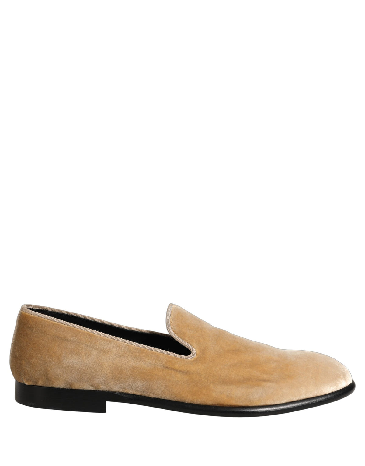 Dolce & Gabbana Beige Suede Slip On Slippers Loafers Shoes
