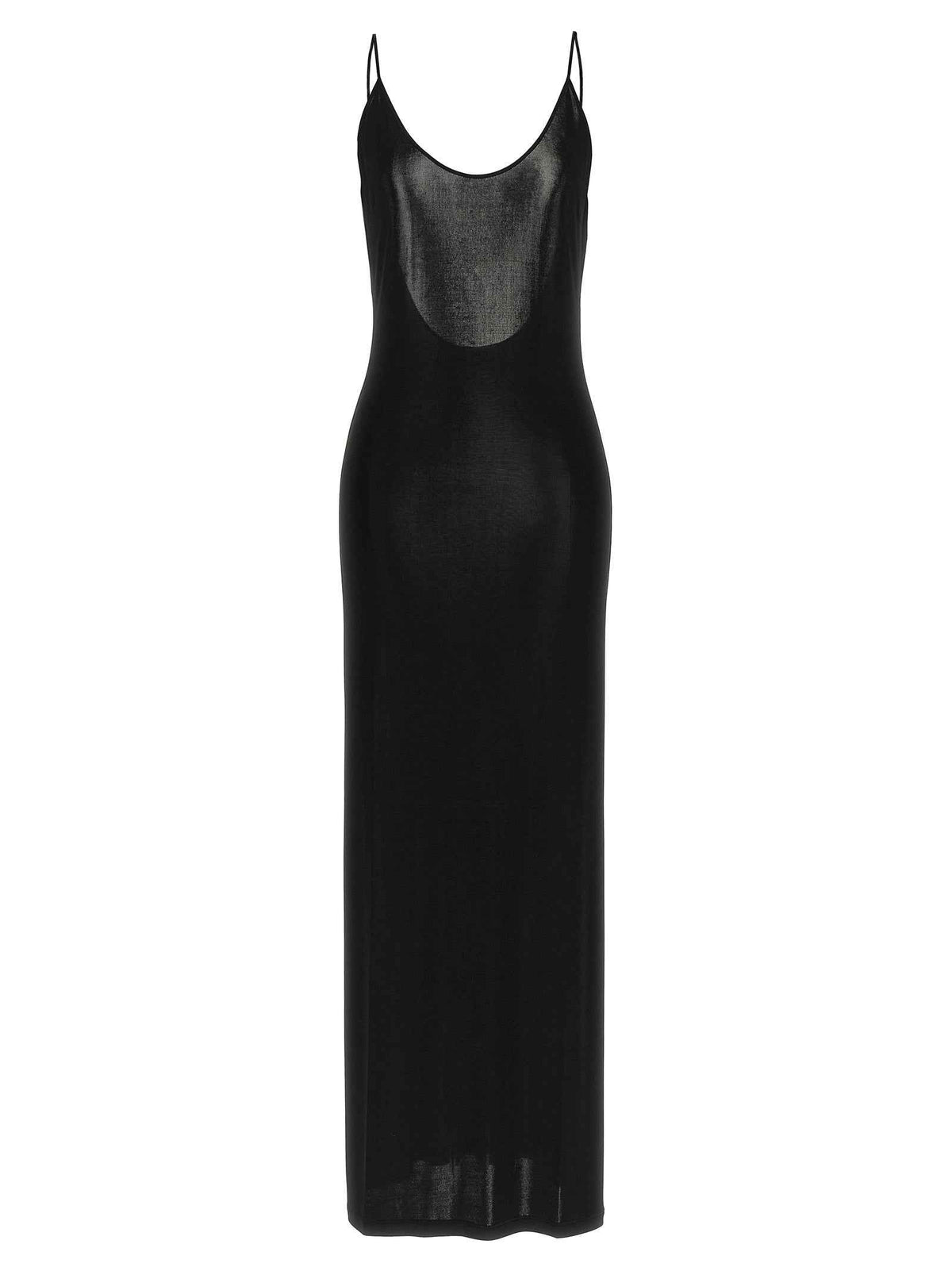 Saint Laurent Black Viscose Long Dress