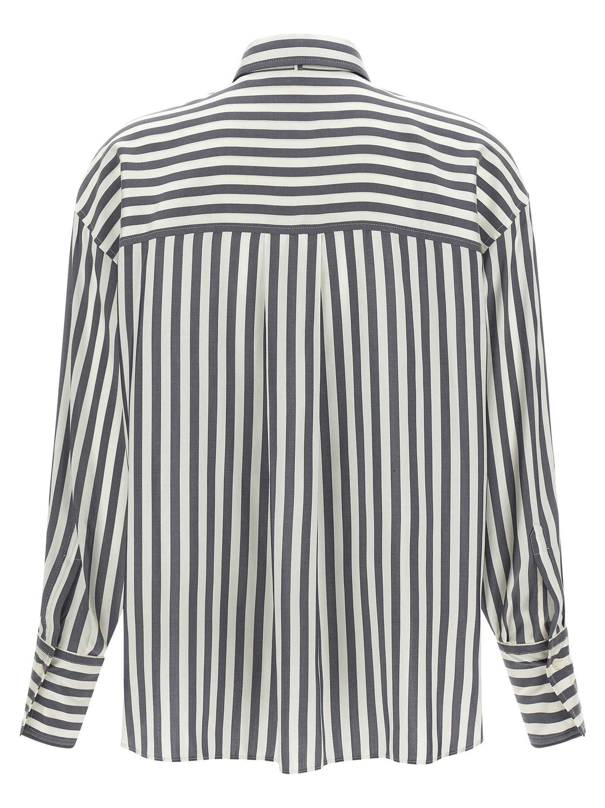 Brunello Cucinelli Gray Silk Blouse