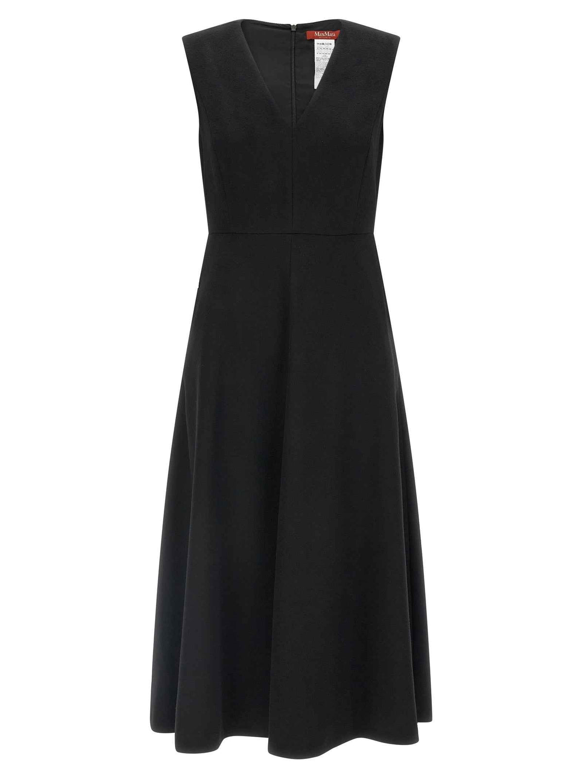 Max Mara Black Wool Midi Dress