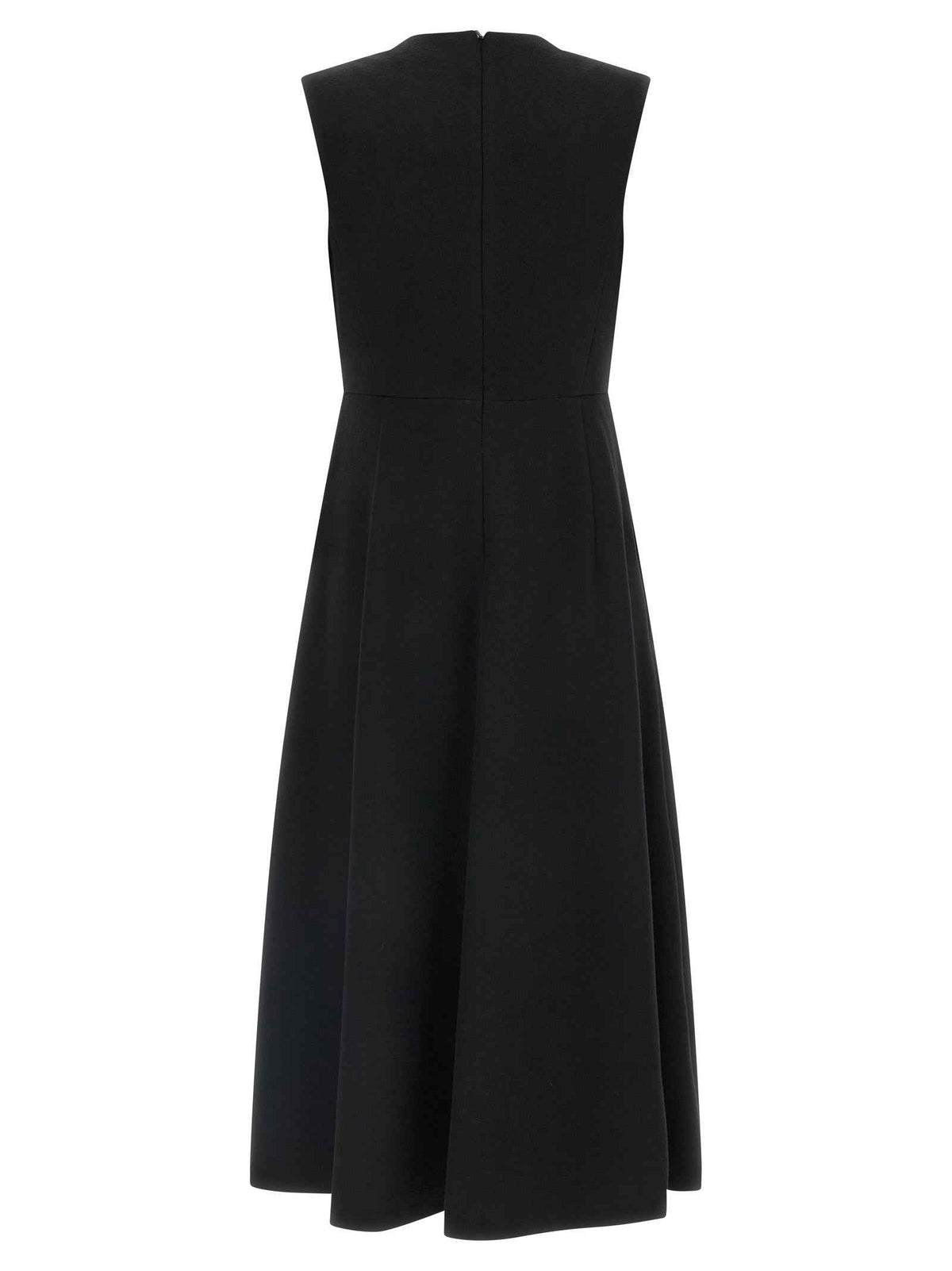 Max Mara Black Wool Midi Dress