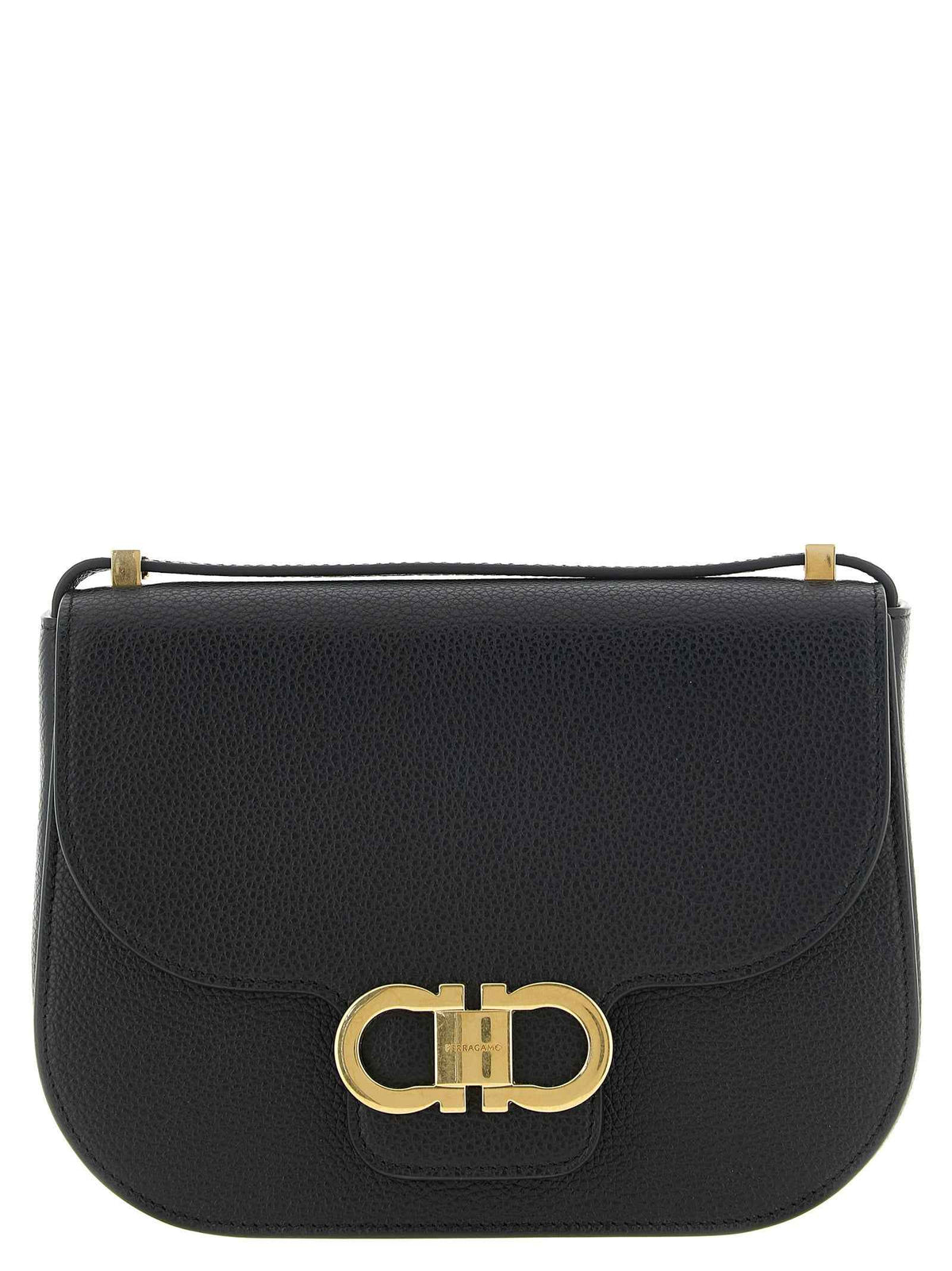 Ferragamo Black Calfskin Crossbody Bag