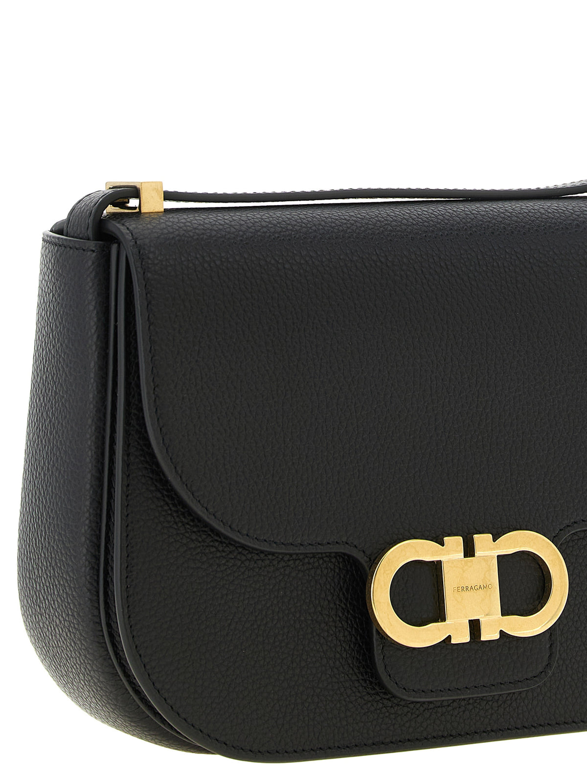 Ferragamo Black Calfskin Crossbody Bag