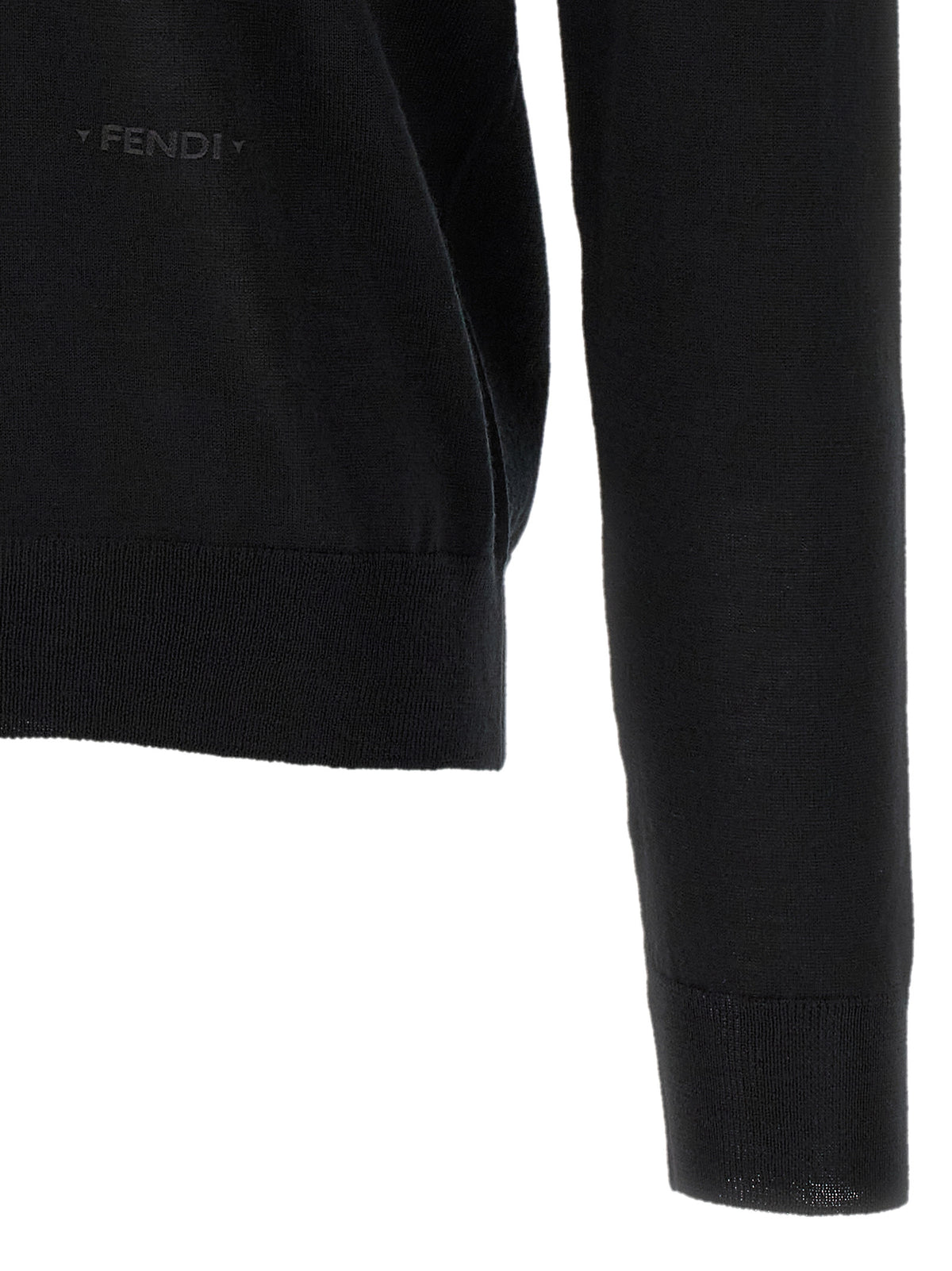 Fendi Black Virgin Wool Cardigan