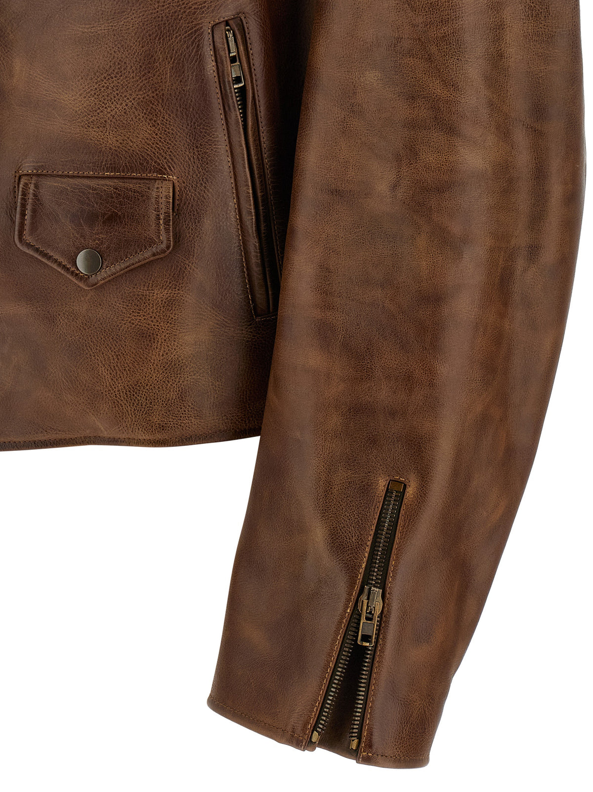Maison Margiela Brown Calfskin Leather Jacket