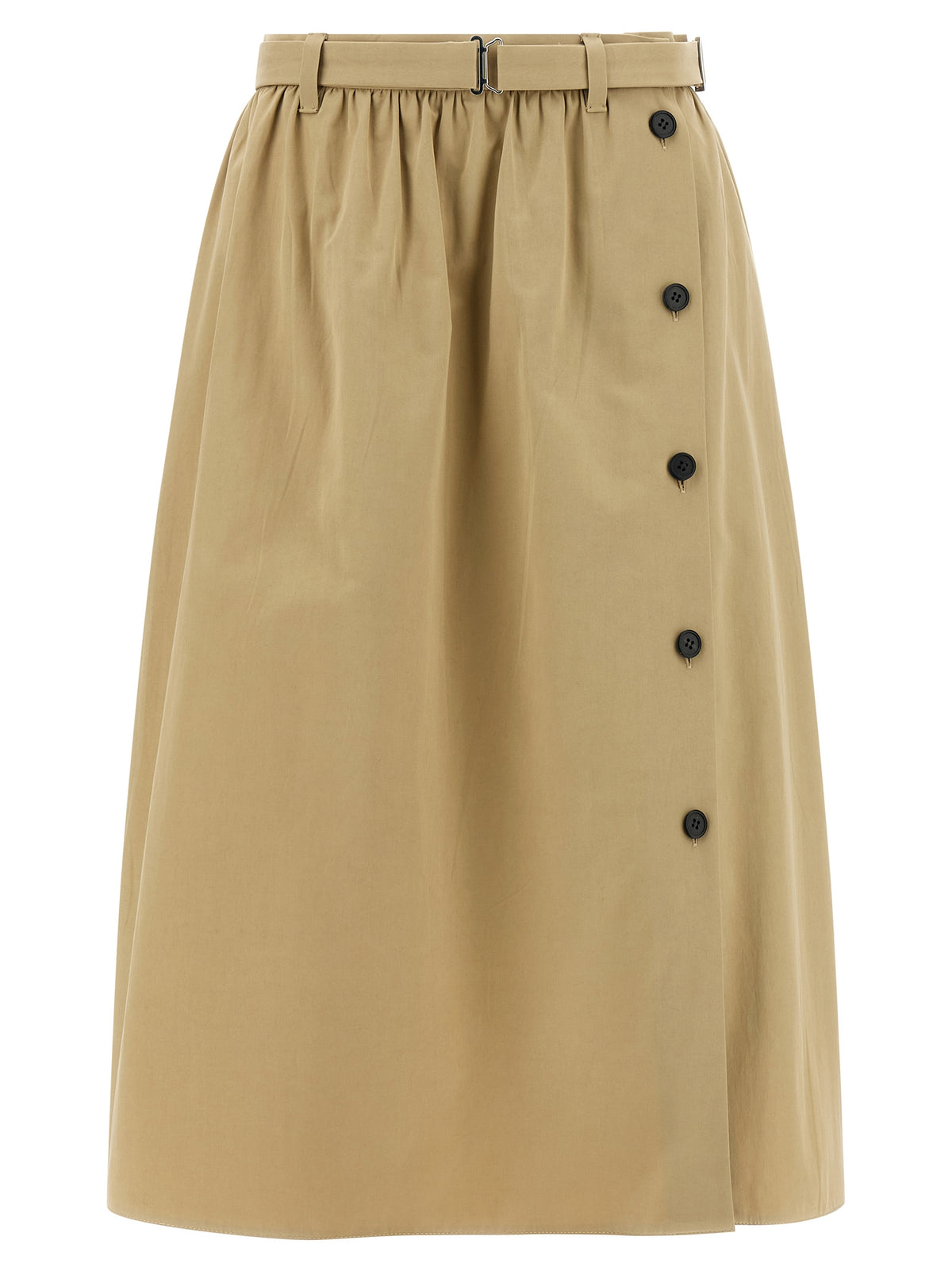 Prada Beige Cotton Midi Skirt