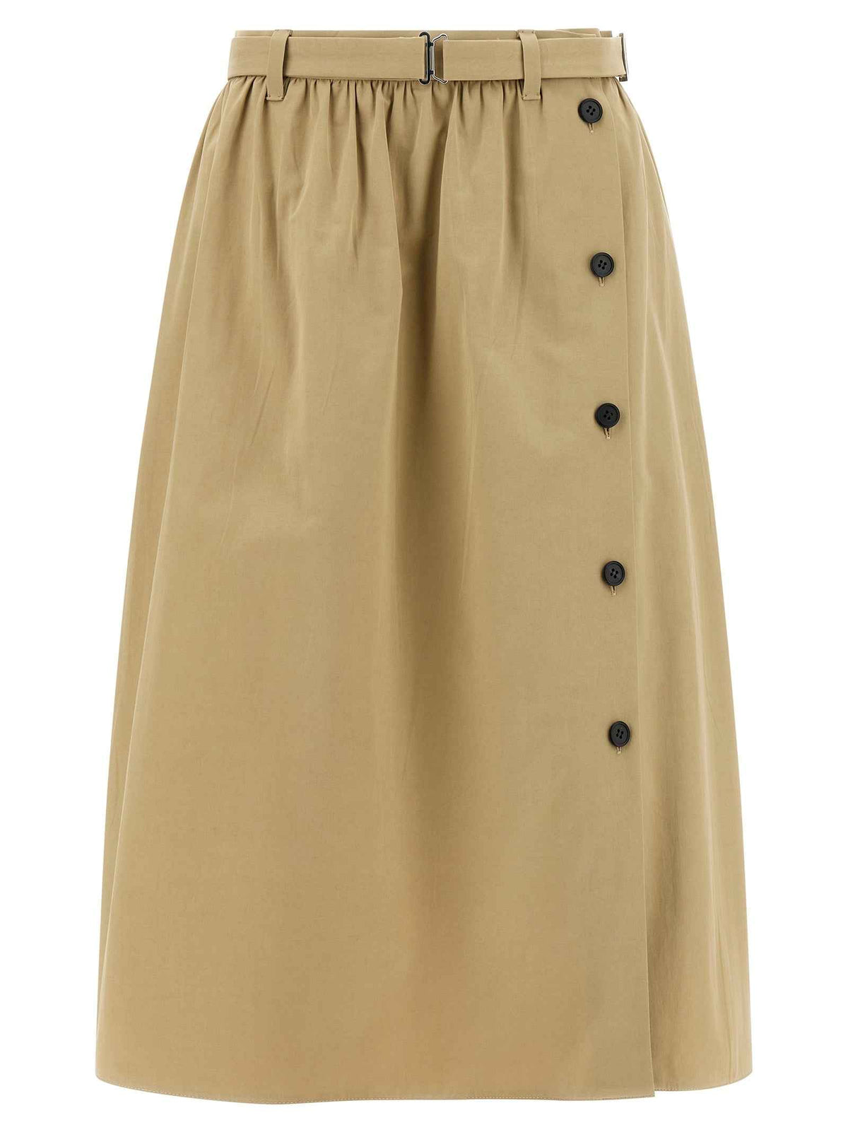 Prada Beige Cotton Midi Skirt