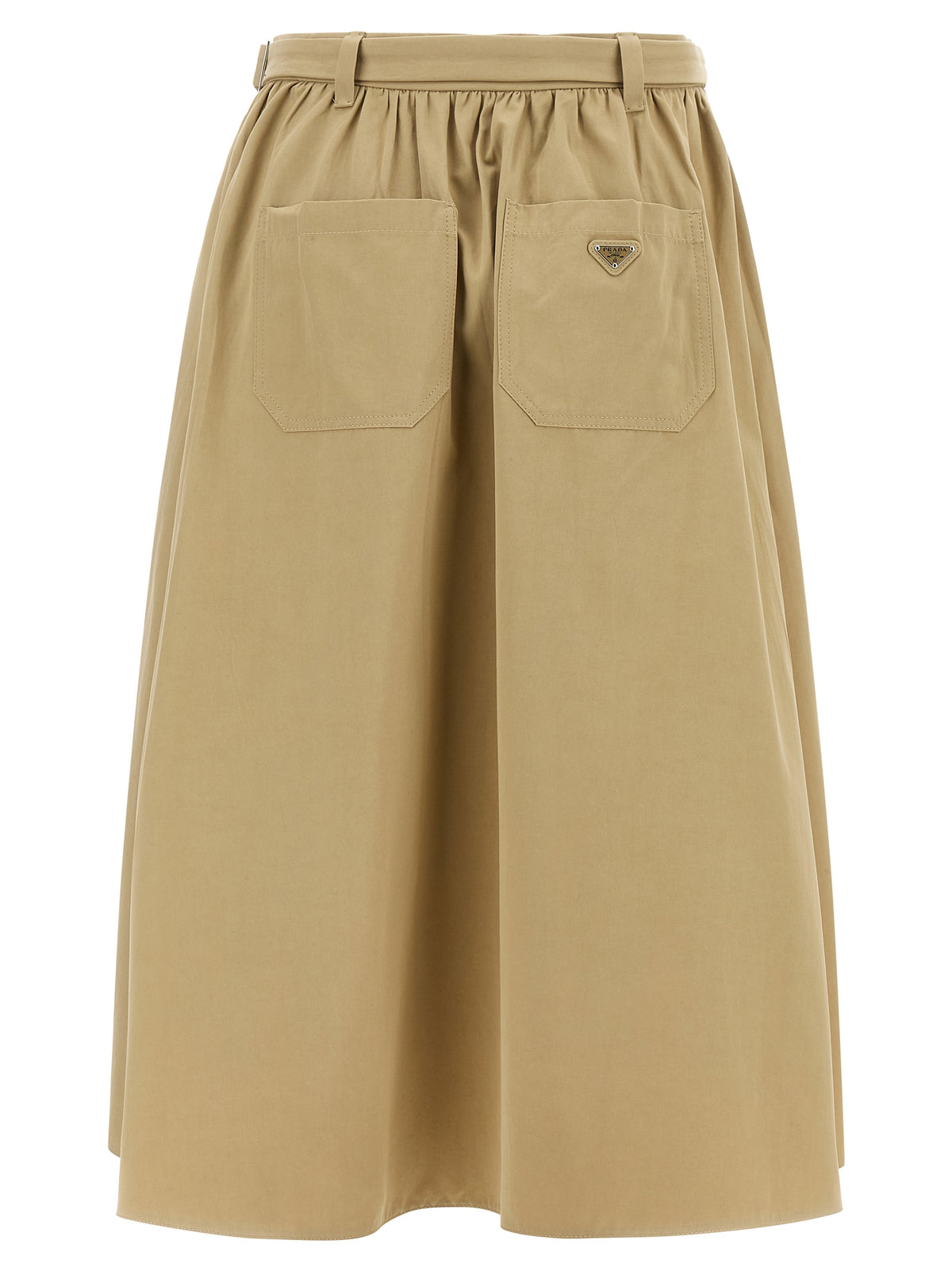 Prada Beige Cotton Midi Skirt